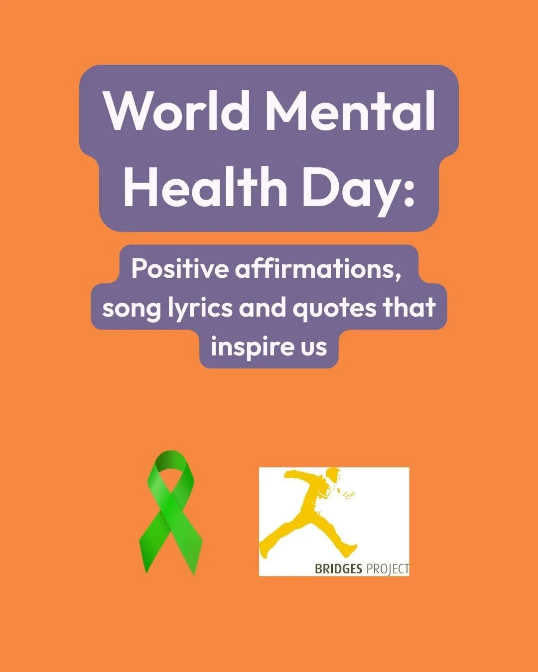 💚 World Mental Health Day 💚

Today is a yearly reminder of how important it is to take our mental health seriously. 

We've asked our staff to share their favourite lines that lift them up whenever they're having a bad mental health day. If you're 
