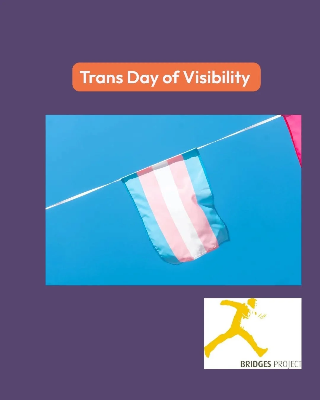 🏳️&zwj;⚧️ Happy Trans Day of Visibility 🏳️&zwj;⚧️

At Bridges, we're proud to be working with some amazing trans young people 🧡

We want to use this day to reaffirm our commitment to providing trans young people with a safe space where they feel l