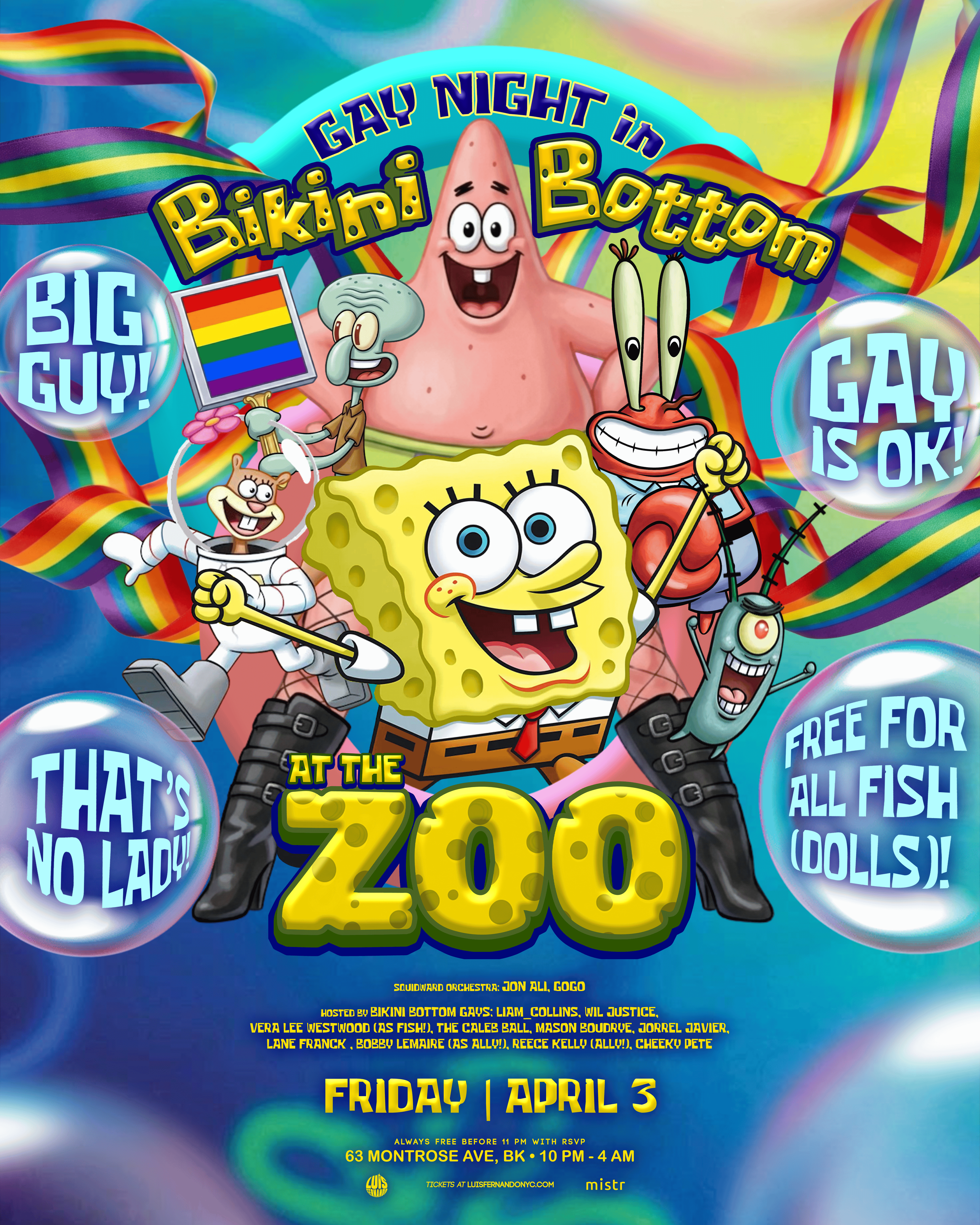 GAY NIGHT IN BIKINI BOTTOM AT THE ZOO!