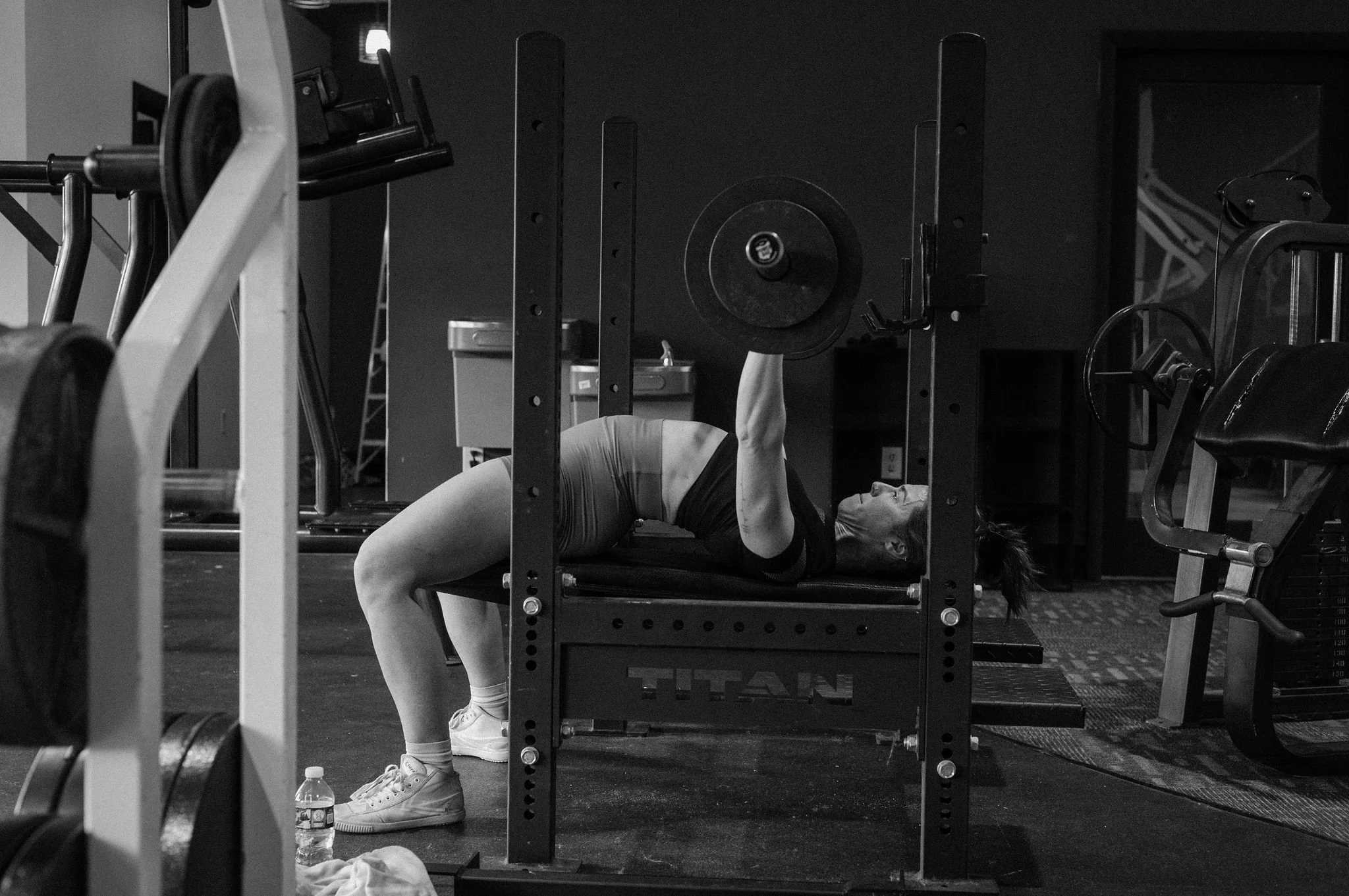 bench press, personal trainer charlottesville, strength training for women, women in gym, strength training, hypertrophy training