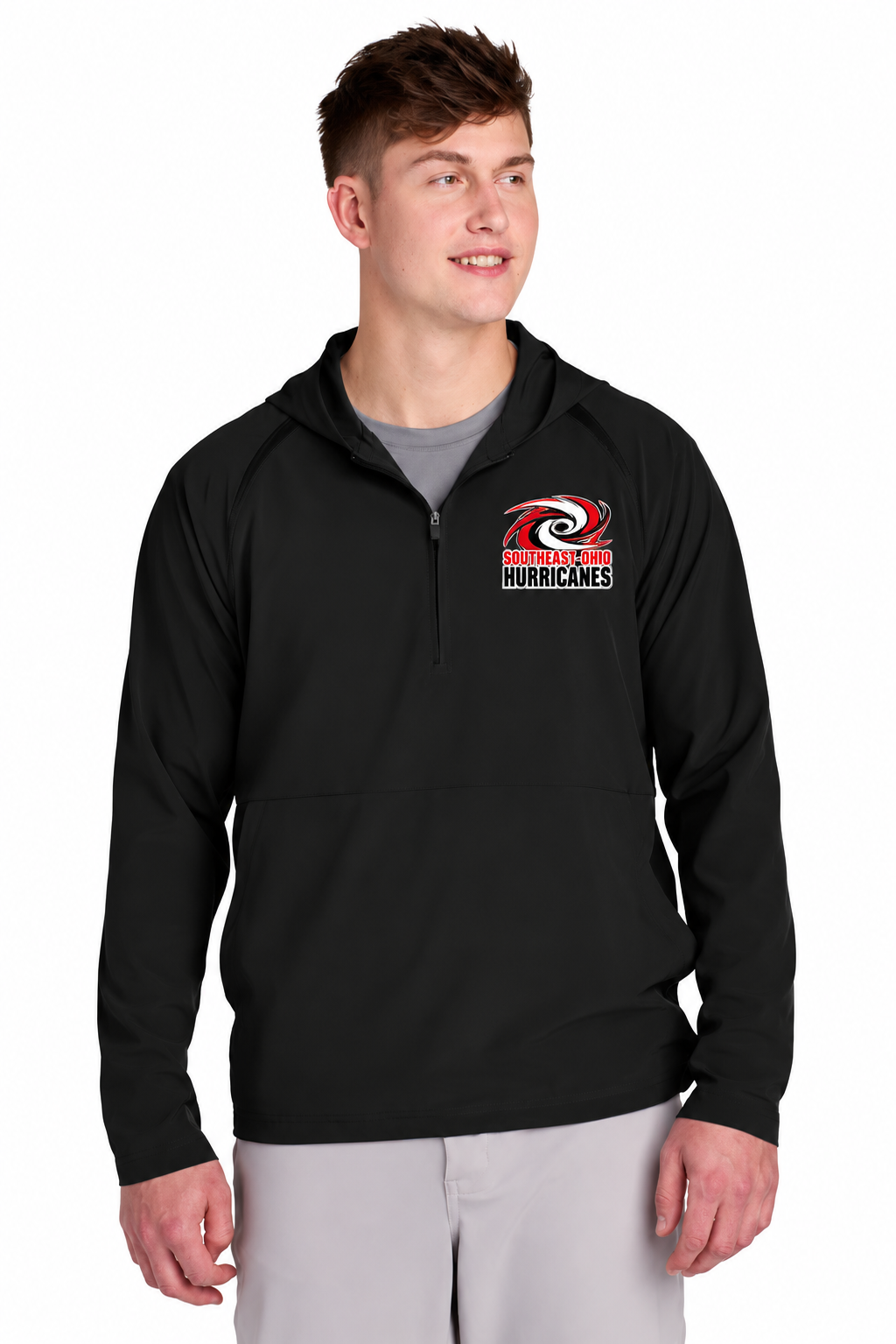 Sport-Tek® Repeat 1/2-Zip Long Sleeve Hooded Jacket