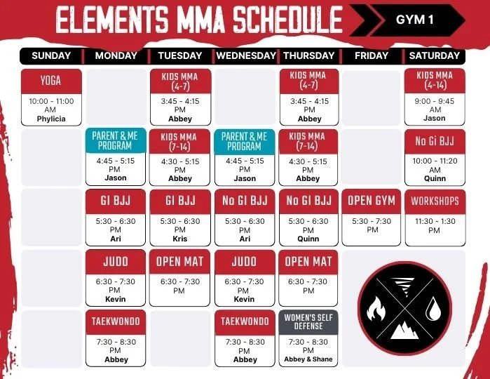 Gym 1 Schedule