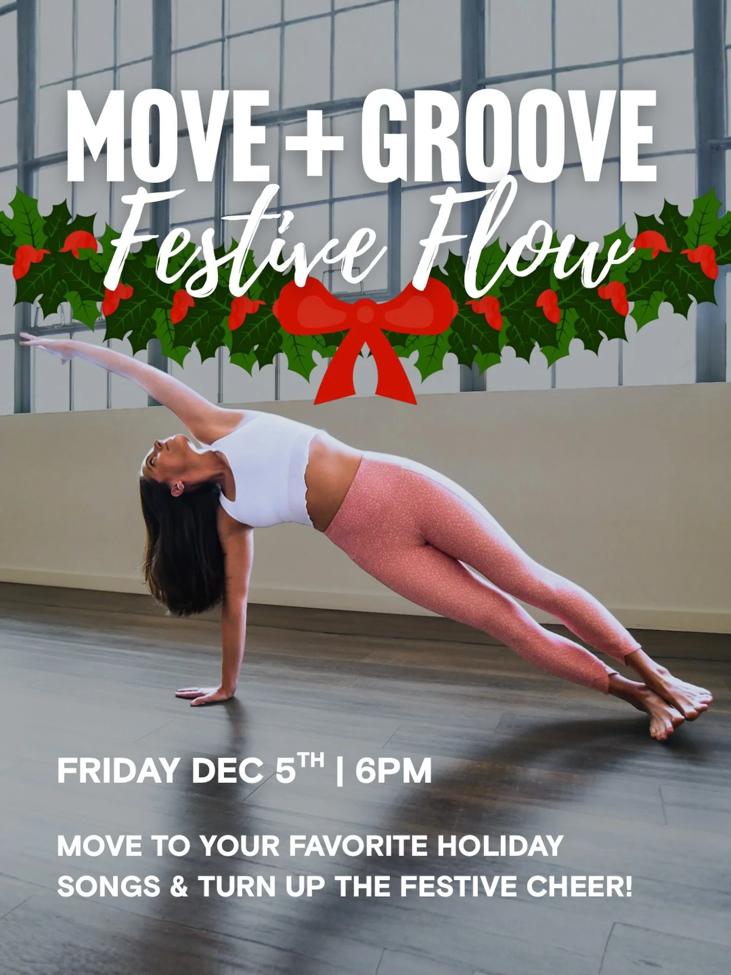 First Friday = festive flow time🎄✨

Join Kelley for a 75-min power class set to your favorite holiday songs for this month&rsquo;s Move + Groove!

Grab your spot at the link in our bio and tag a friend who&rsquo;s ready for some holiday spirit!