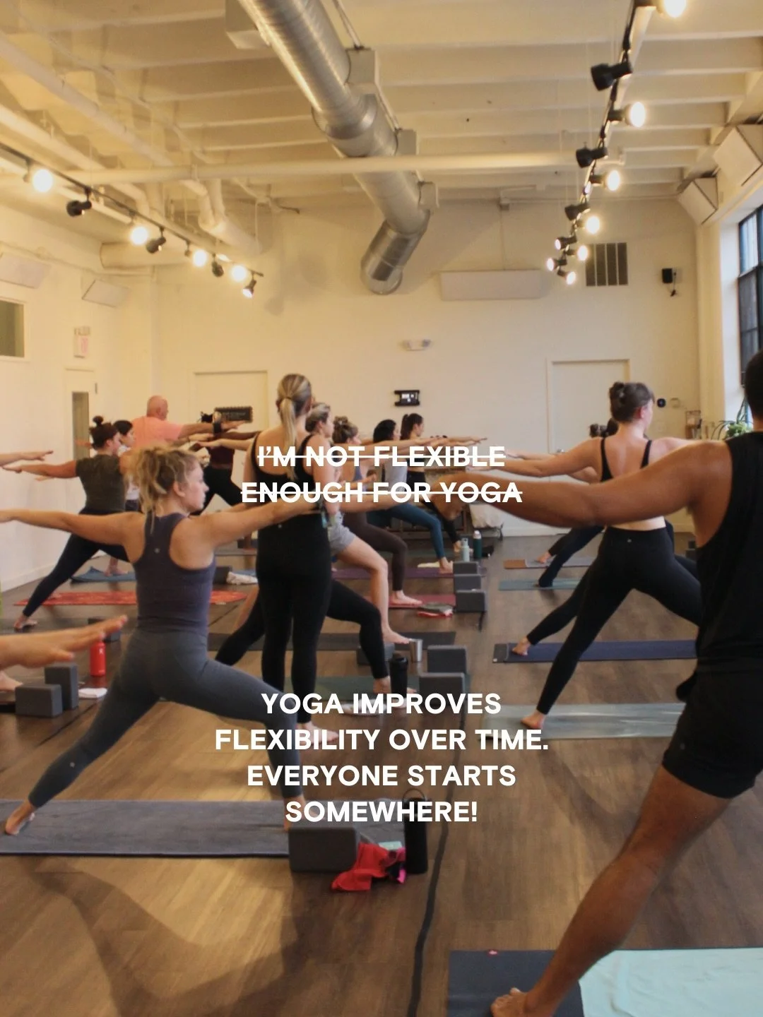 We&rsquo;re striking out the misconceptions and showing the real deal. Yoga is for everyone, no matter your experience, shape, or skill level. 💛

✨ Ready to see for yourself? Your mat is waiting. Come flow with us! New members get 2 weeks unlimited 