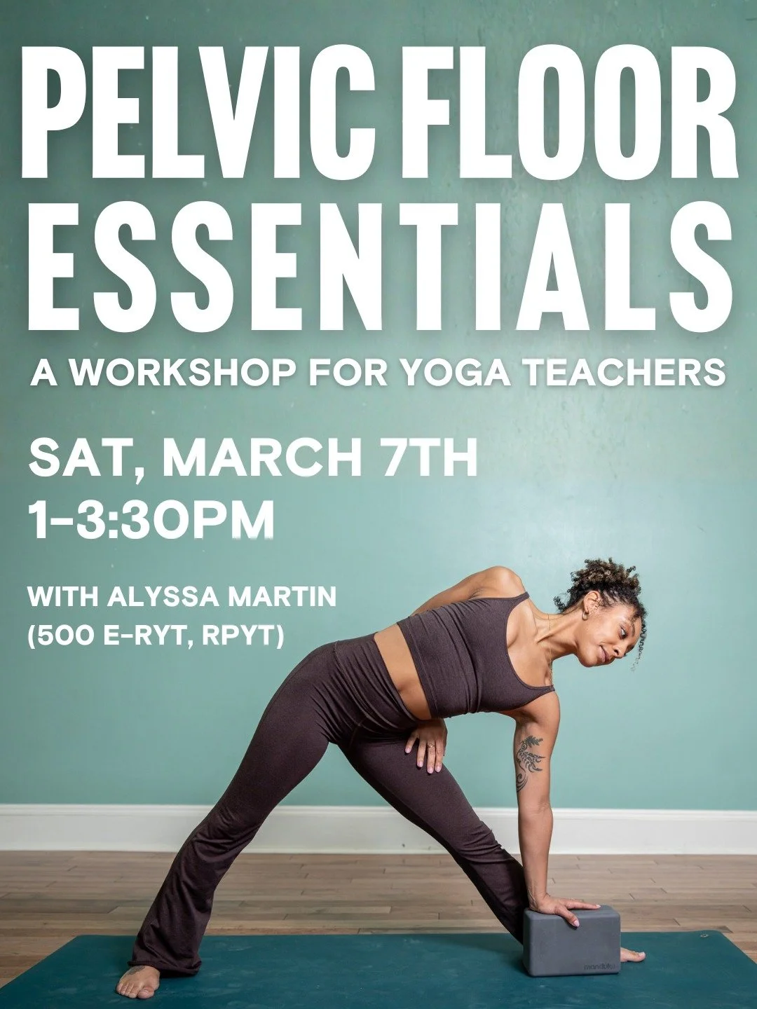 Pelvic Floor Essentials for Yoga Teachers ✨ 

This experiential workshop is designed to give yoga teachers a clearer, more embodied understanding of the pelvic floor and how it shows up in breath, movement, and lifestyle.

@alyssamartinyoga_  will te