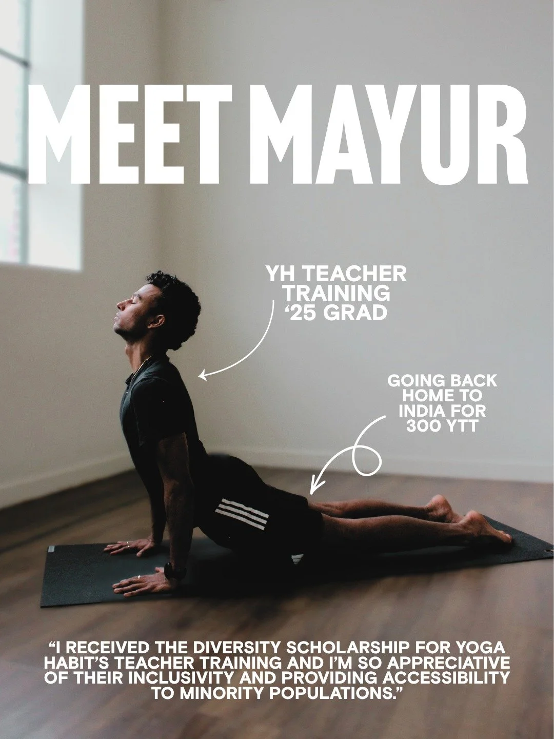 We&rsquo;re kicking off our teacher introductions with a bittersweet send-off to @lifeofmayur as he heads back to India to complete his 300-hour YTT. 

From teacher trainee to instructor, Mayur has been such a bright light at Yoga Habit over the last