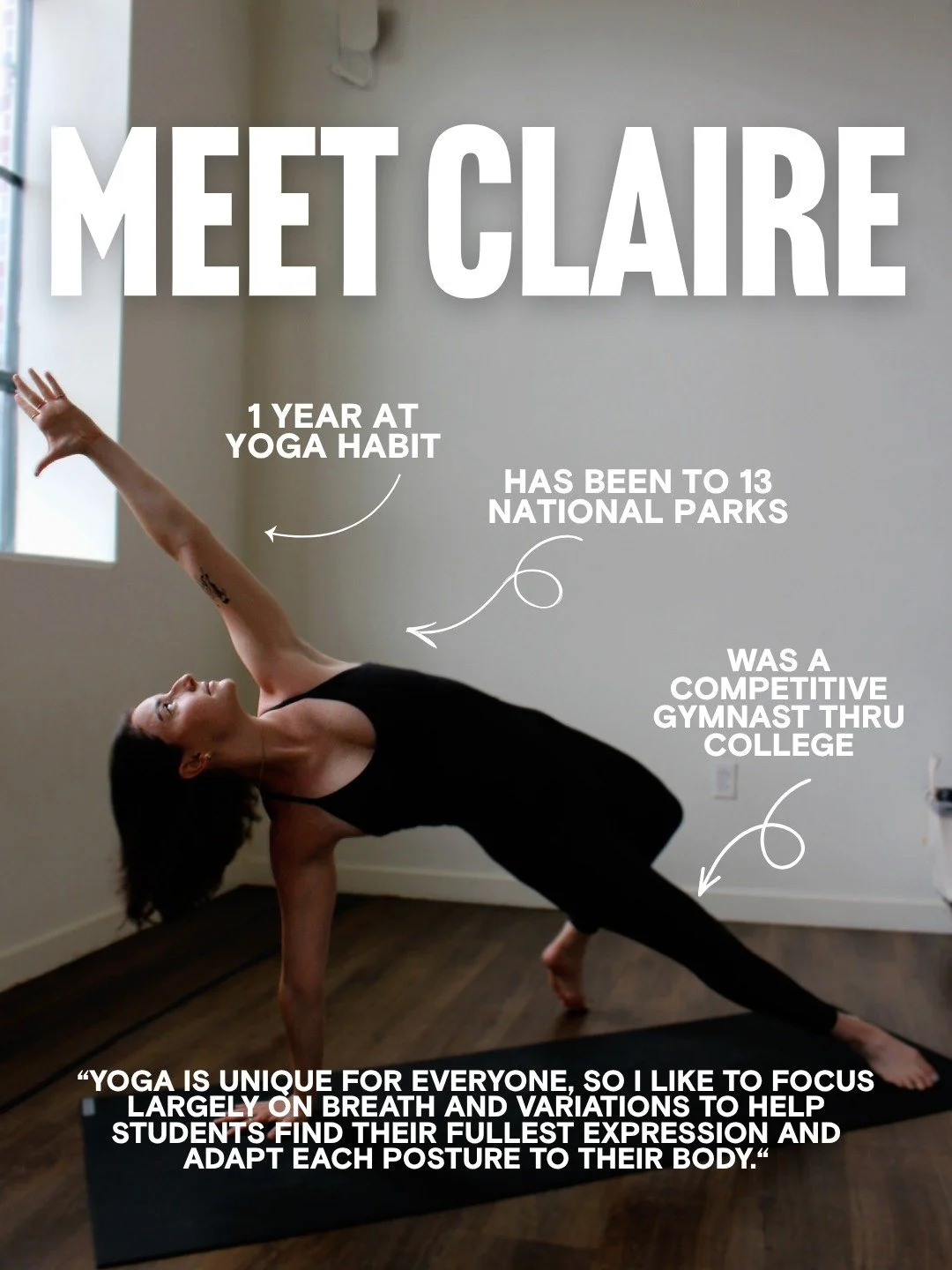 Meet @flowbyclaire!

When she's not practicing yoga, she's working on her Spanish and Japanese! Next time you see her, ask her about the largest ball of twine 🪢 👀 

Reach your fullest expression in Claire's class Mondays at 4:30pm.