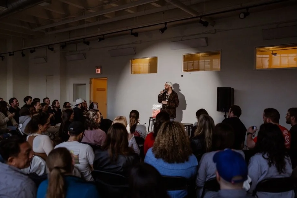 We turned our studio into a comedy show thanks to @donttellphilly!

The secret show brought out a line-up of hilarious comedians giving us a night full of laughter.

Want to be in on the secret next time? Sign up for our newsletter!
