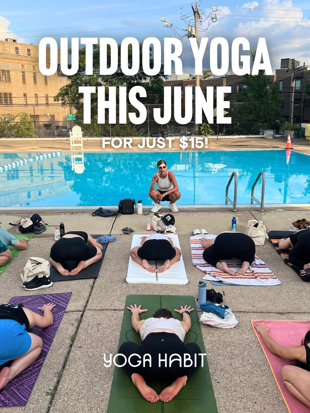 3 chances to join us outdoors this June!

 🏊 Francisville Pool: 6.23 + 6.30 @ 7PM
45-minute flow followed by 15-minute private swim!

 🌼 The Spring Gardens: 6.25 @ 6PM
60-minute flow in the community gardens

All outdoor classes are included in mem