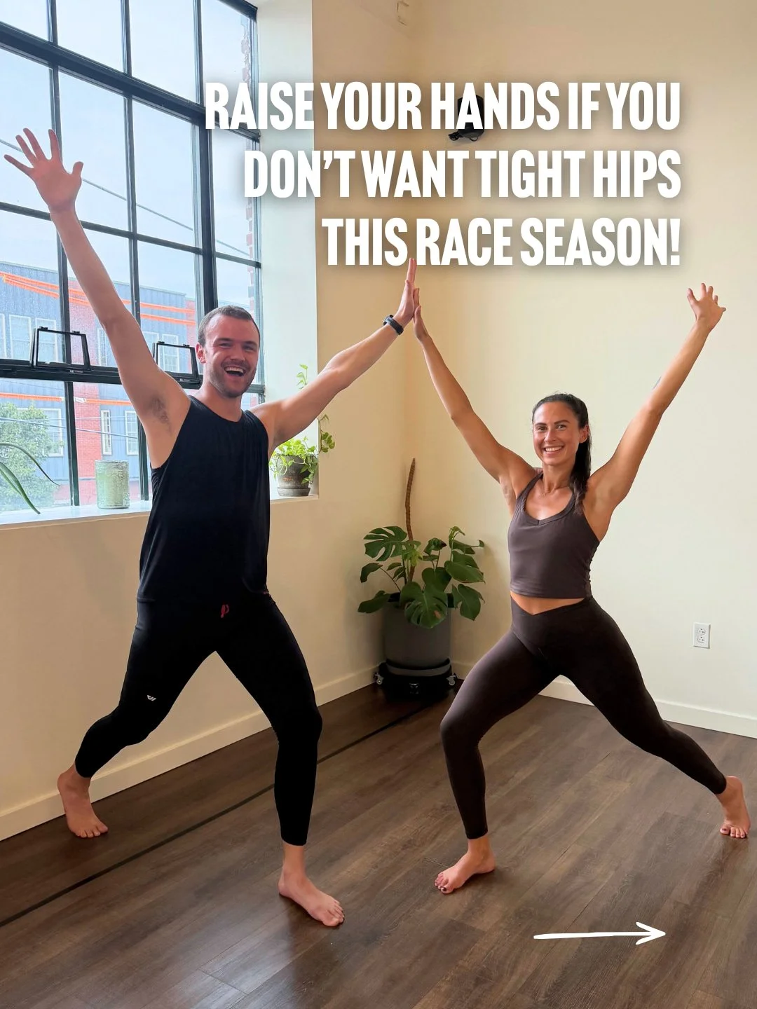 Raised your hands? Join us Britt &amp; Ben this Sunday!

Our Yoga for Runners workshop is focused on how Power Yoga can complement your running routine, improve recovery, help prevent injury, and build a warm-up and cool-down flow you can actually us
