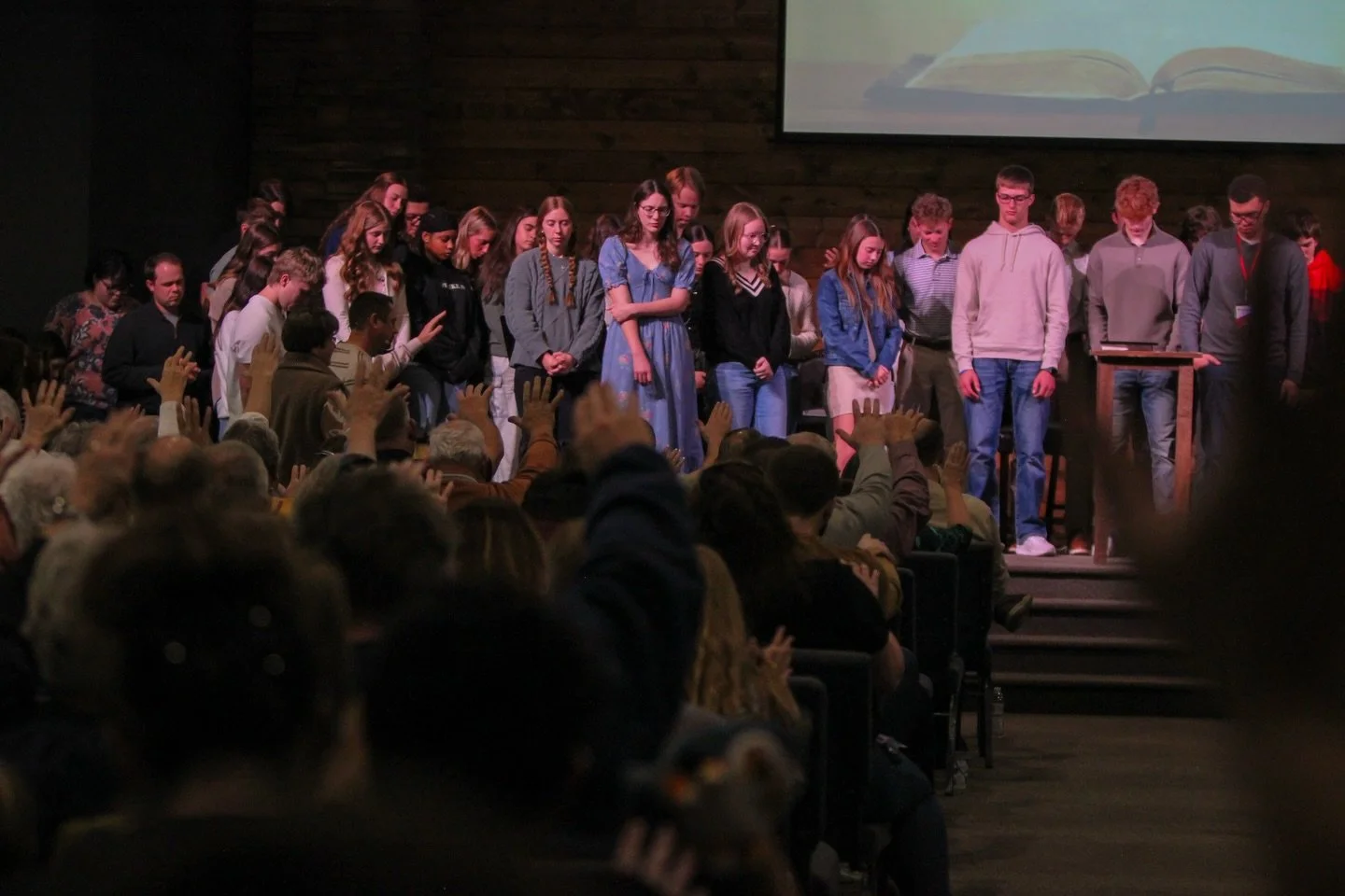 We kicked off Holy Week with Student Led service on Palm Sunday. Members of 4G took on the rolls of greeters, ushers, tech, worship, and teaching. We ended the service by praying a blessing over the next generation.