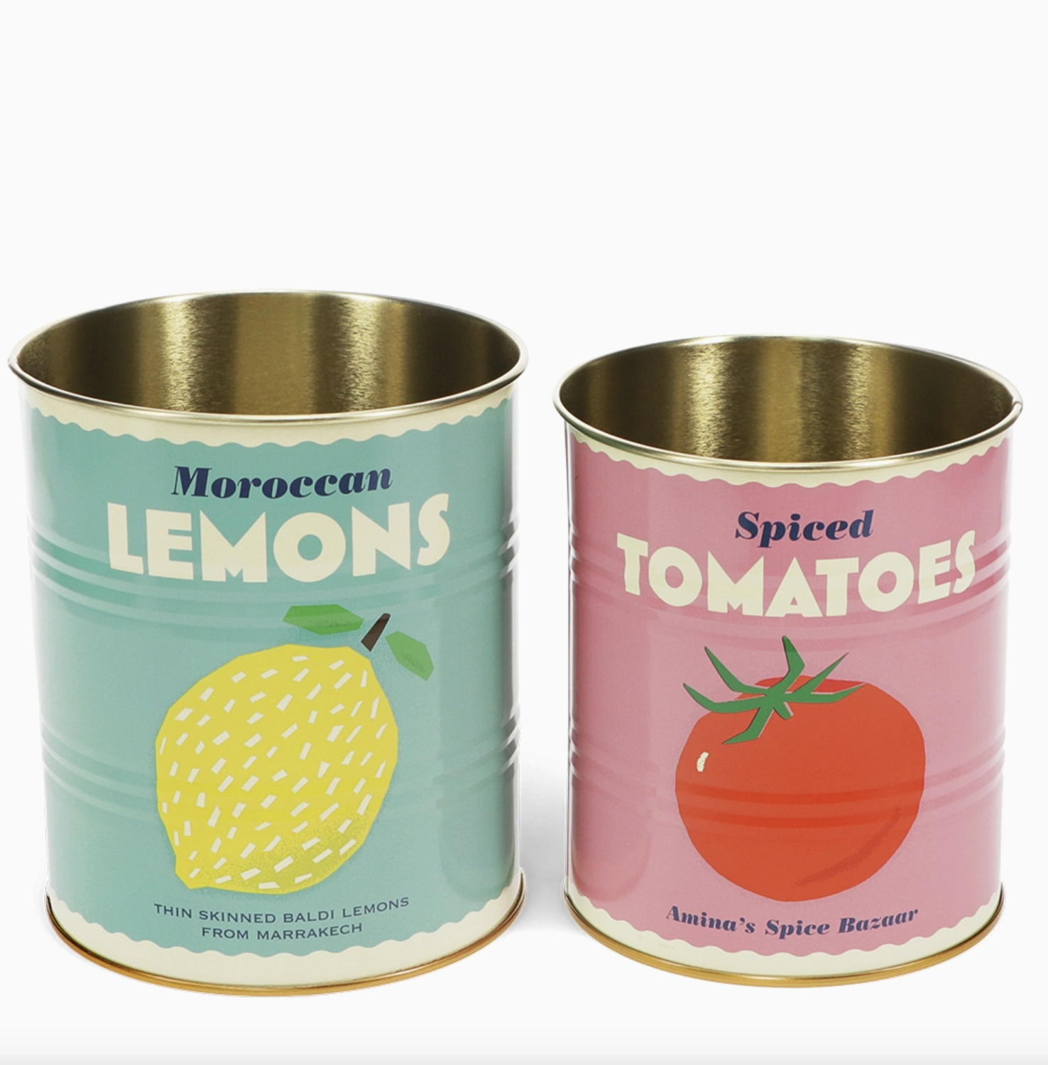 Lemon and Tomato Tin Set of 2