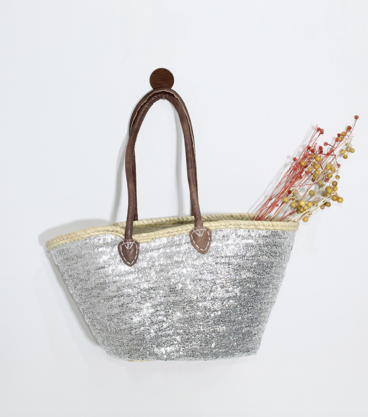 Sequin Basket Bag