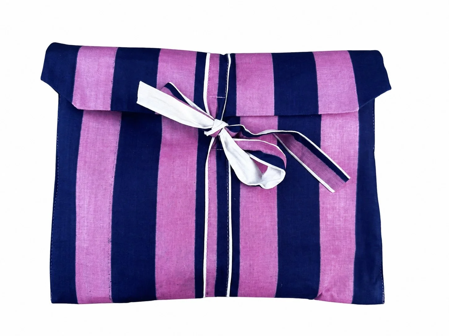 Navy and Pink Striped Cotton Pyjamas