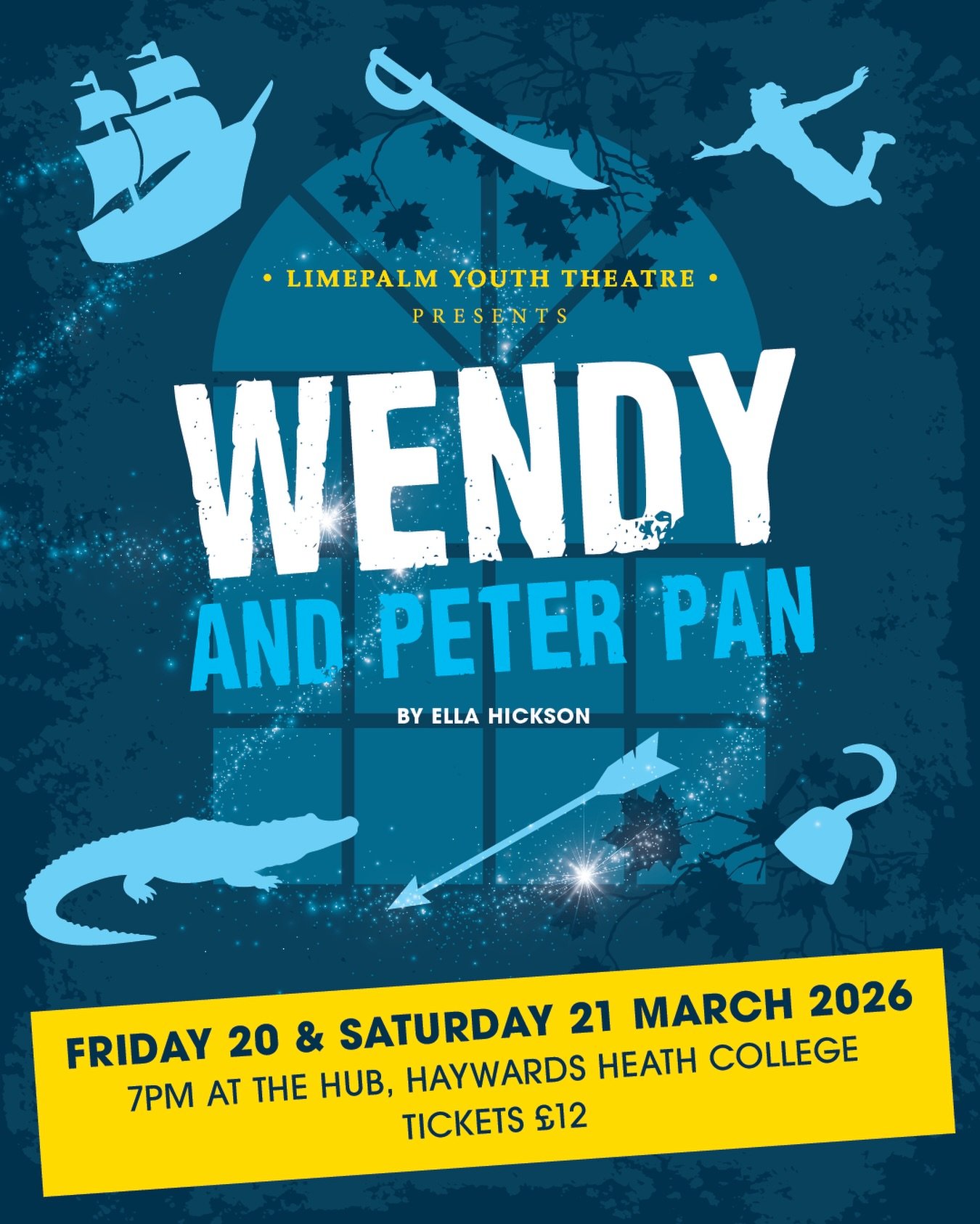 &ldquo;I am Wendy Darling, I am brave and I am strong and I am going on an adventure&rdquo;

Wendy and Peter Pan by Ella Hickson

20-21 March &lsquo;26

7pm at The Hub, Haywards Heath College

Produced, presented and performed by the members of LPYT 