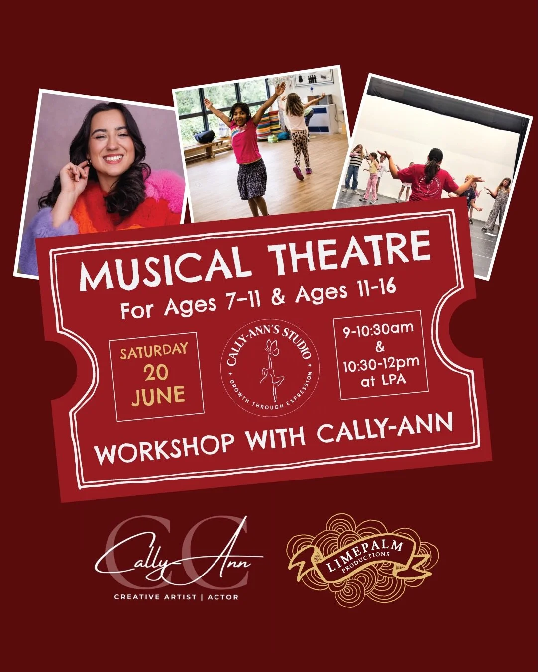 Meet Cally-Ann. 🌟

West End performer. Performing arts teacher. And the most exciting addition to the Limepalm family.

Cally-Ann Callaghan is leading our Musical Theatre Workshop on Saturday 20 June at Lindfield Primary Academy &mdash; and if you&r