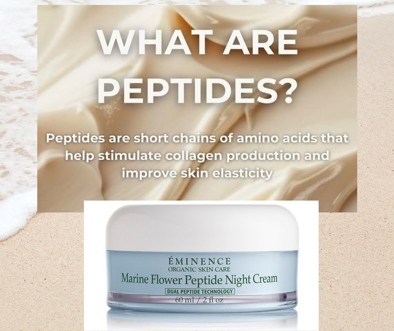 Do you have Peptides in your skincare routine?
Peptides are the essential components that make up  collagen and elastin proteins! When applied topically, peptides act as signaling molecules, instructing skin cells to produce MORE COLLAGEN! This will 