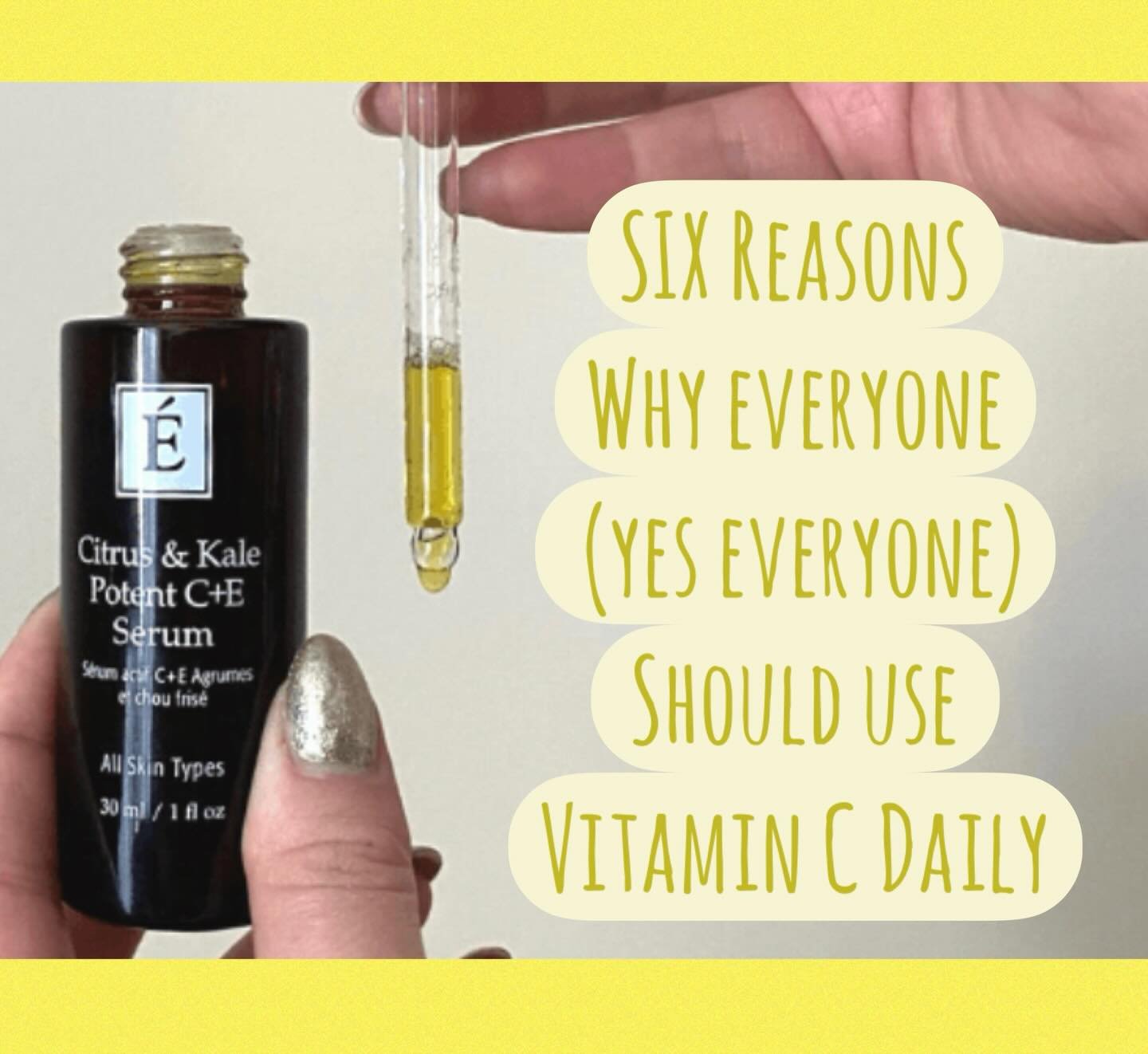 Everyday! ☺️🙌☺️
.
.
.
#vitaminc #skincareyyc #ferulicacid #citrusandkale #antiaging #fightfreeradicals #minimizewrinkles #evenoutskintone #increasecellturnover #eminenceorganics #calgaryesthetician #tesorobeautyyyc #esjayestheticsandlashes #mardaloo