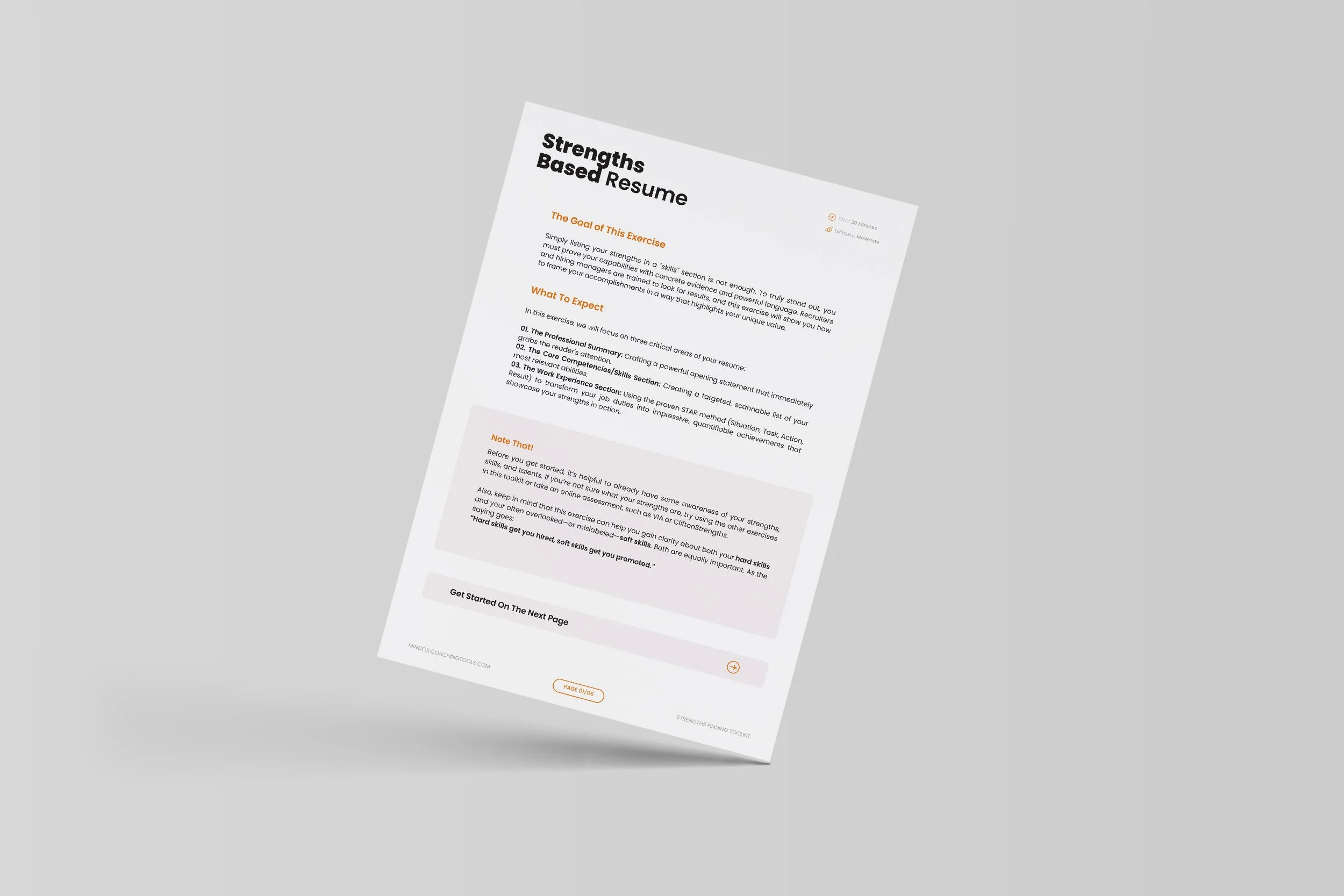 Writing a Strenghts Basesd Resume PDF Worksheet