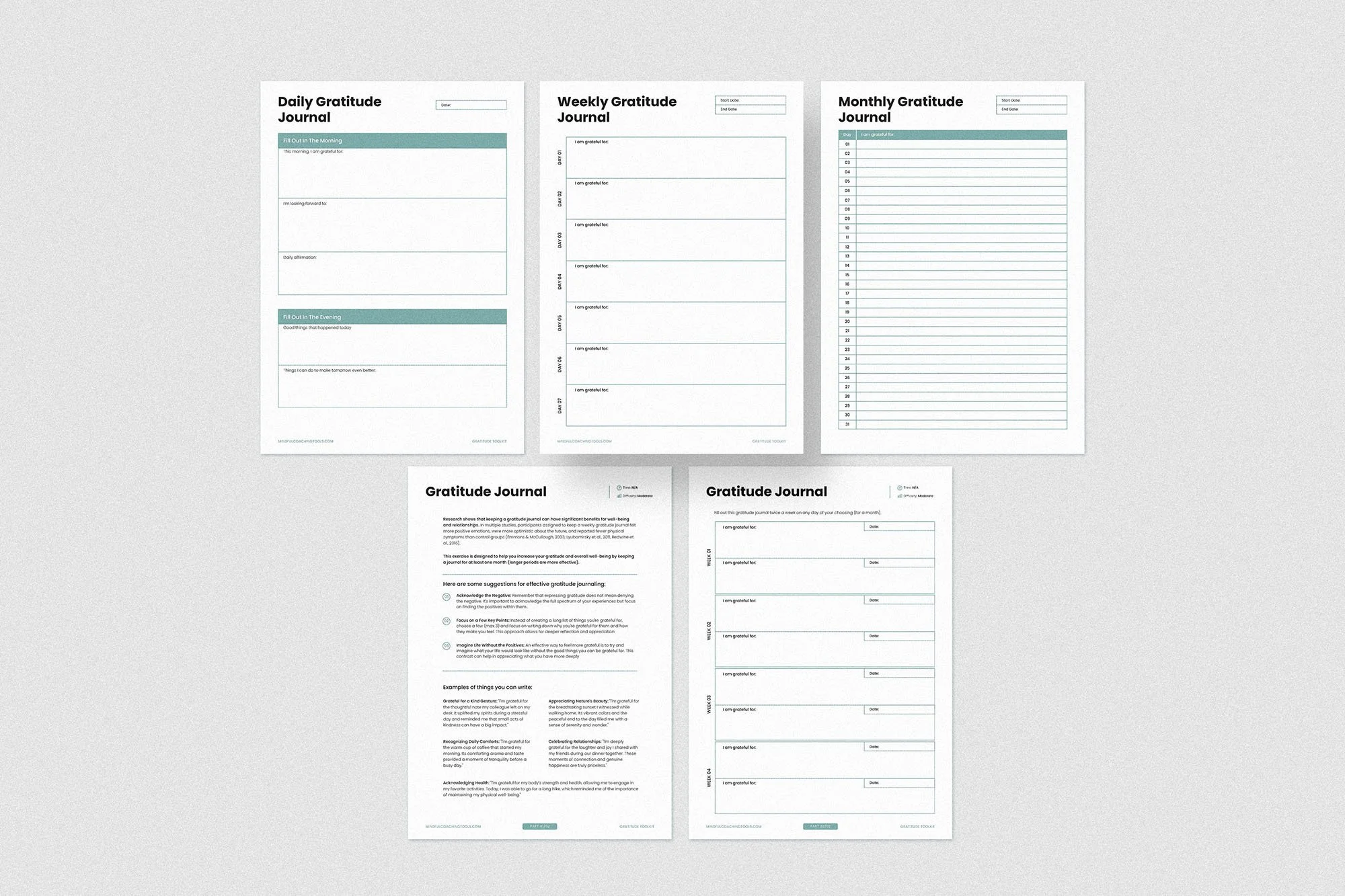 Gratitude Worksheet Collection For Coaches — Mindful Coaching Tools