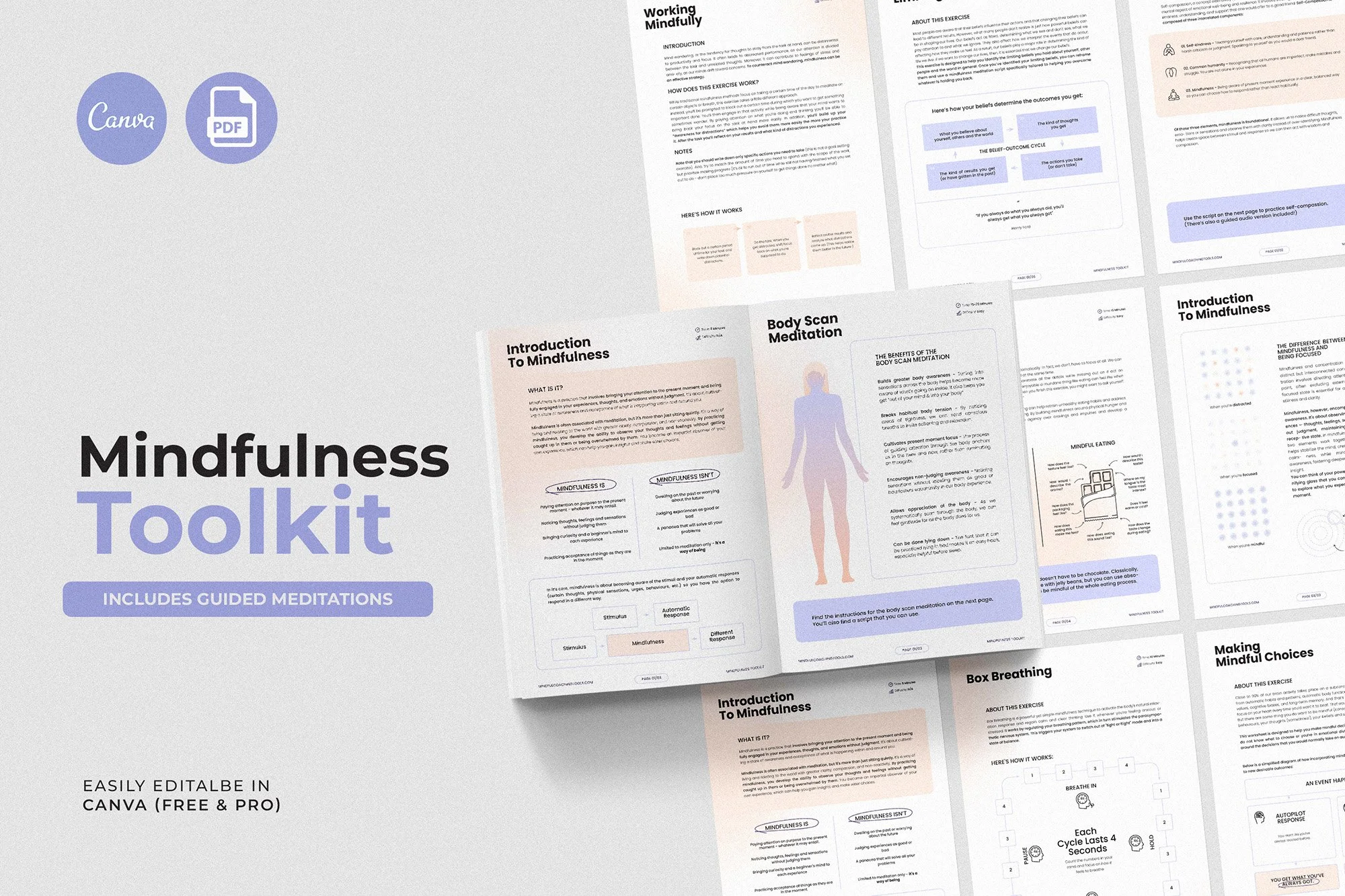 Mindfulness Worksheets.pdf Mindfulness Exercises and Worksheets (PDF & Canva) — Mindful Coaching Tools