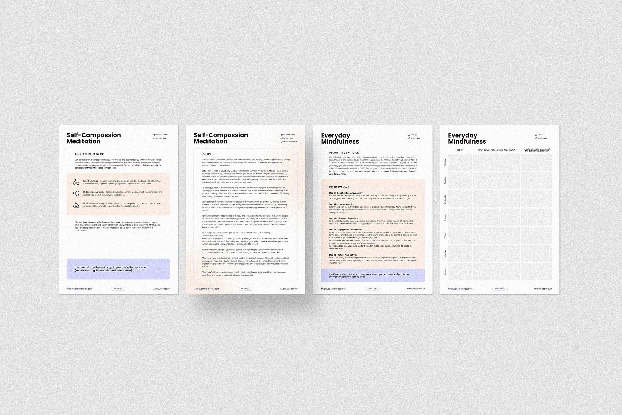Mindfulness Exercises and Worksheets (PDF & Canva) — Mindful Coaching Tools