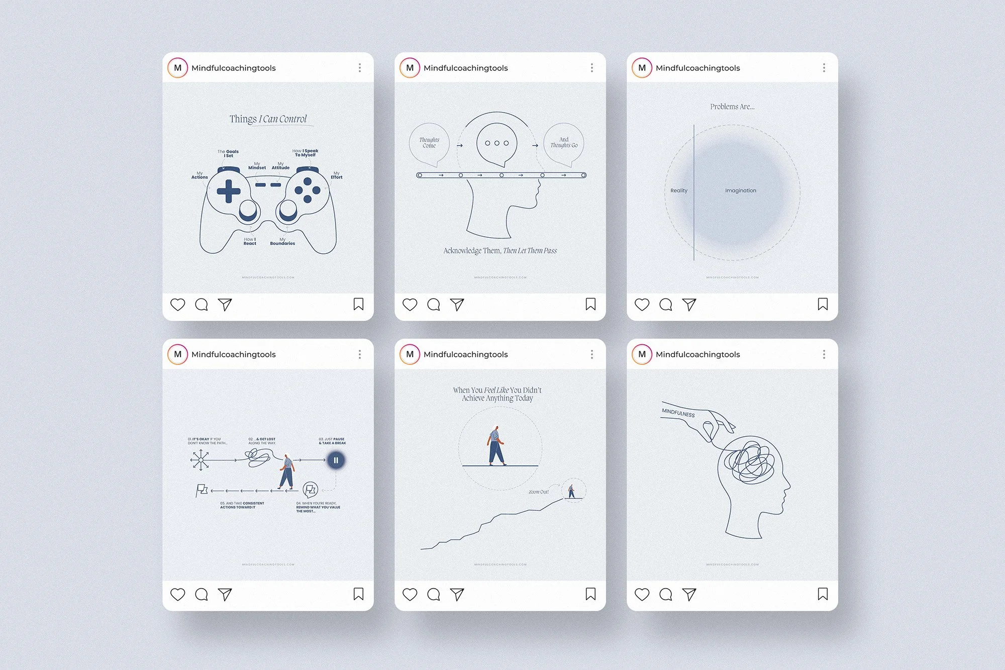 Mindfulness And Mindset Instagram Posts For Canva — Mindful Coaching Tools