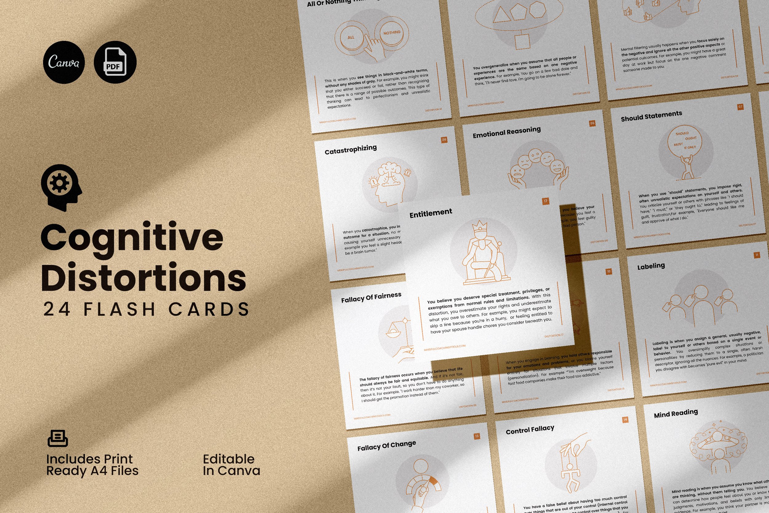 cognitive distortion flash cards