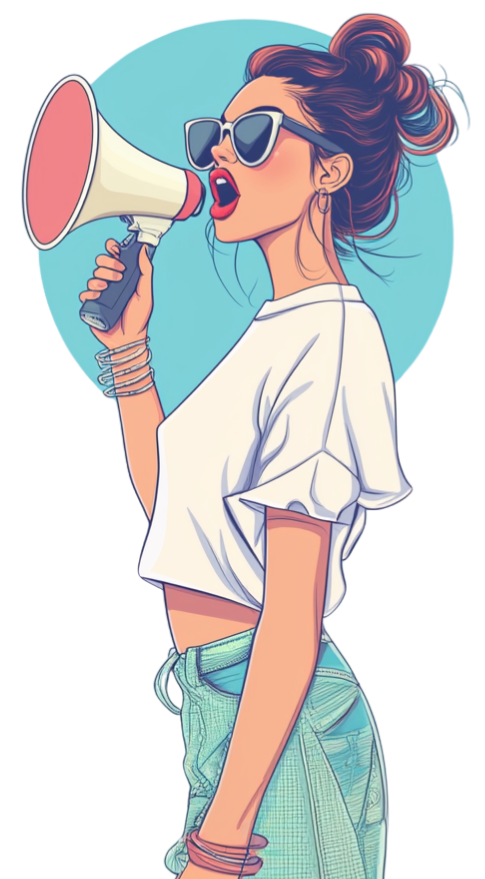 woman announcing women's voices