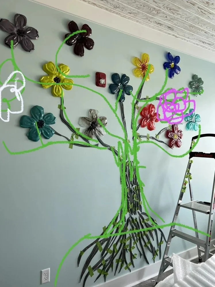 Tree of Life in progress - Beachy Beach Realty conference room