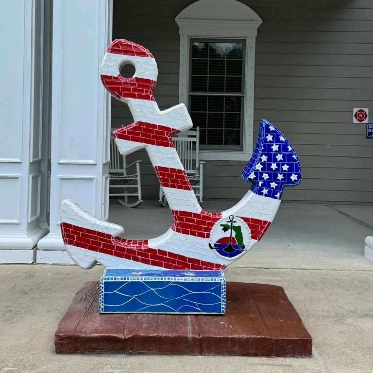 Anchored in Freeport - Fused glass mosaic -City of Freeport City Hall, FL