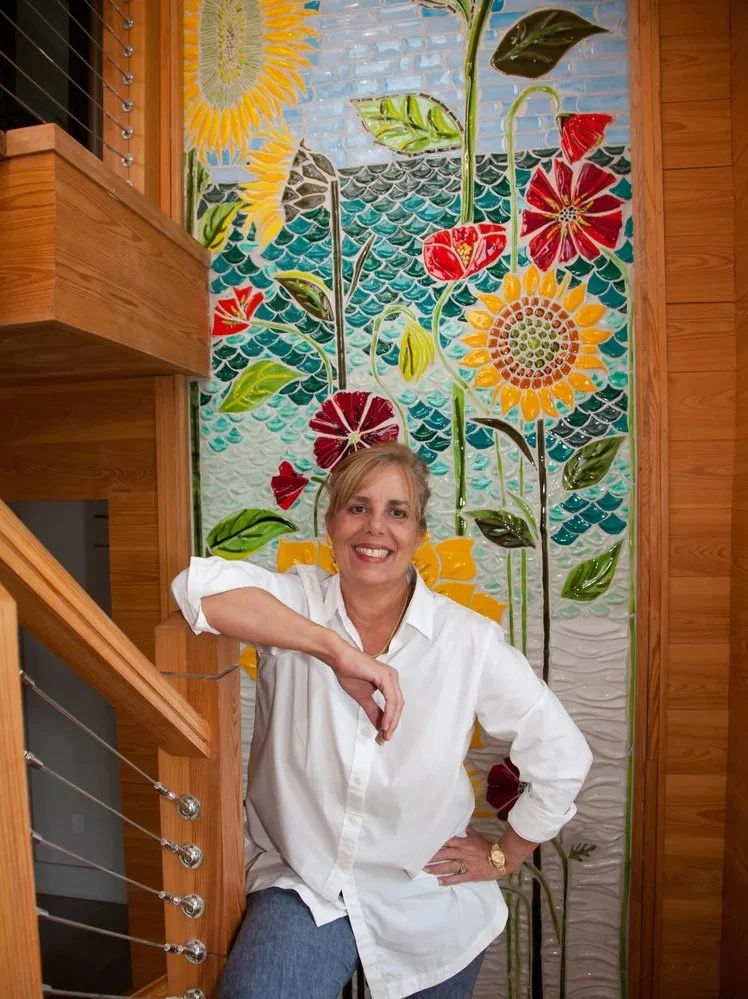 Sunflower Wall - 60"'x360" - Stairwell wall