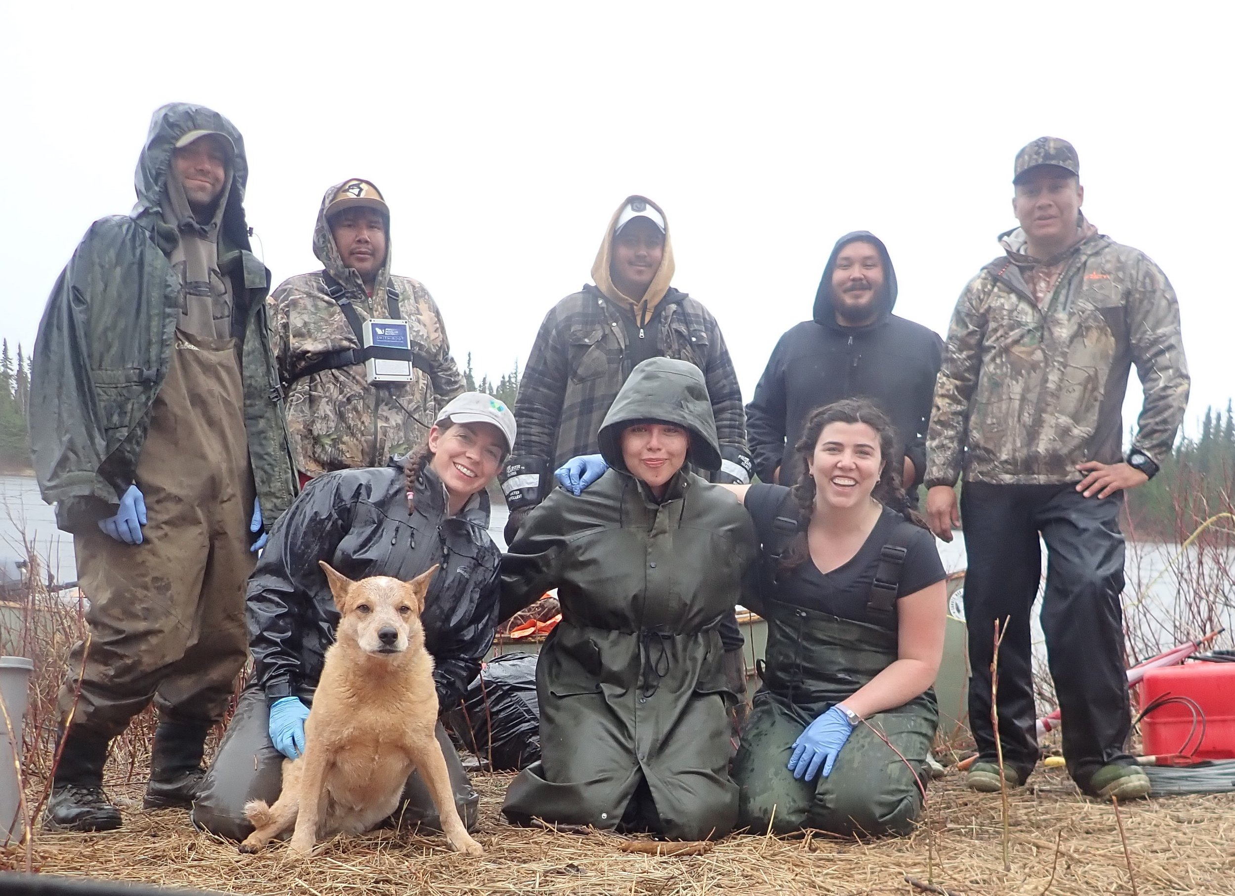 It was a rainy one! The North French River field crew takes a final picture as they wrap up their field season in 2022!