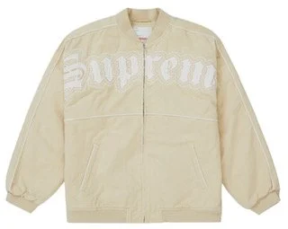 Supreme Twill Old English Varsity Jacket (Tan) Medium — Snake City  