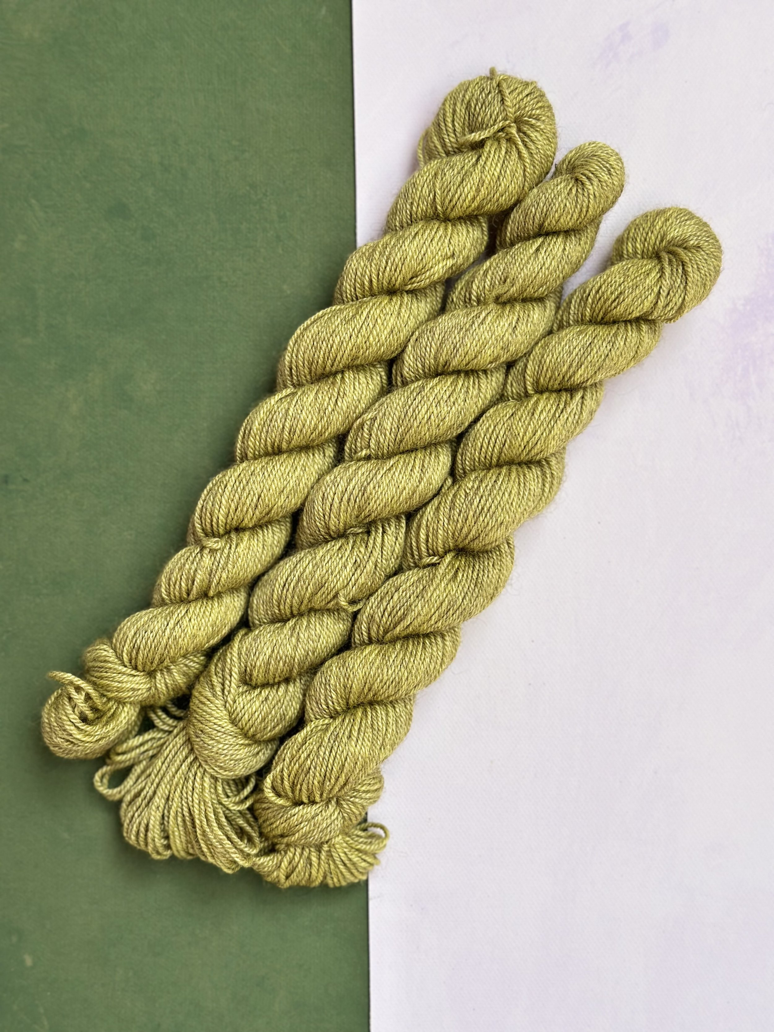 studioEVIG - Mini Skein Single - Olive side view.jpg