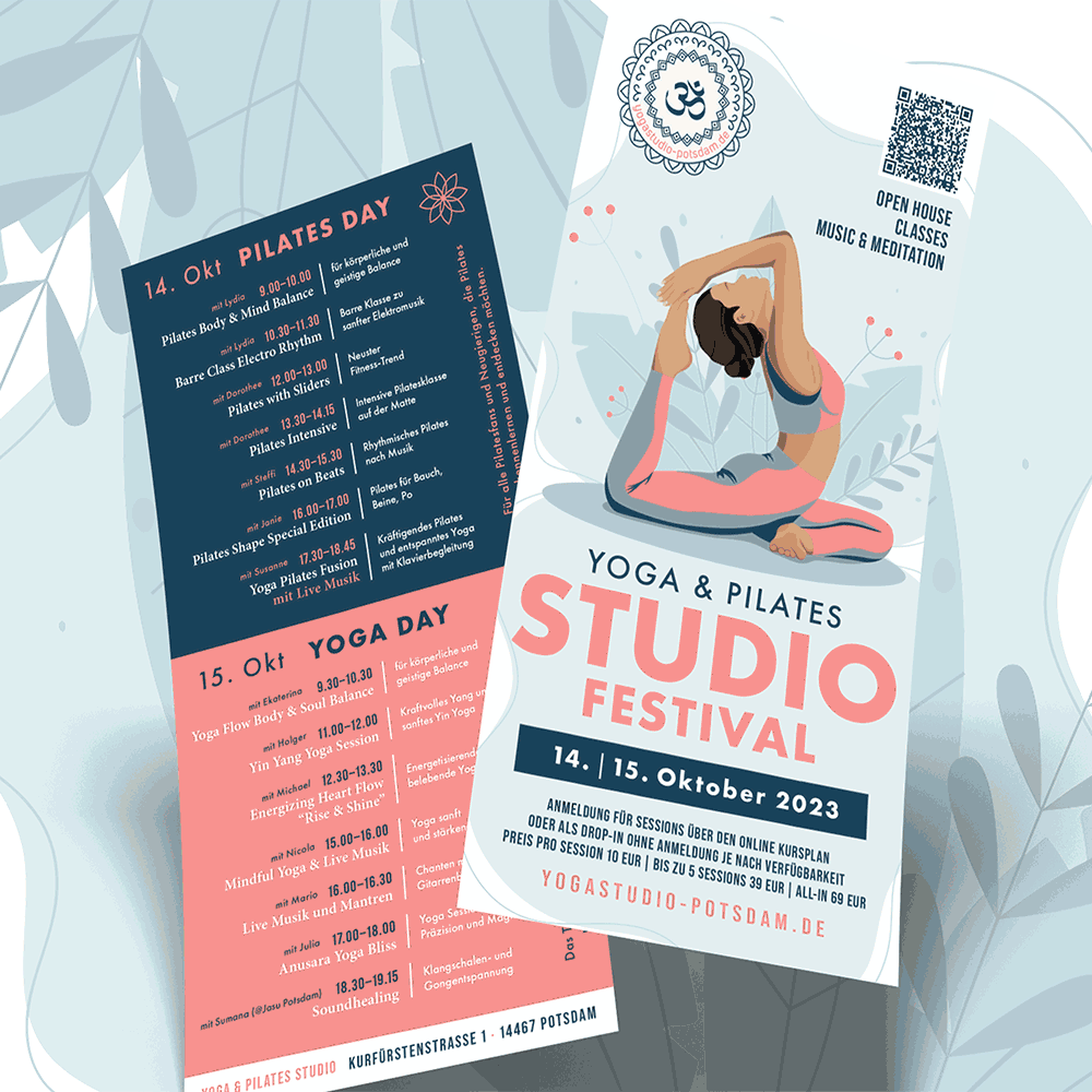 Flyer & Social Media zum YOGA STUDIO FESTIVAL