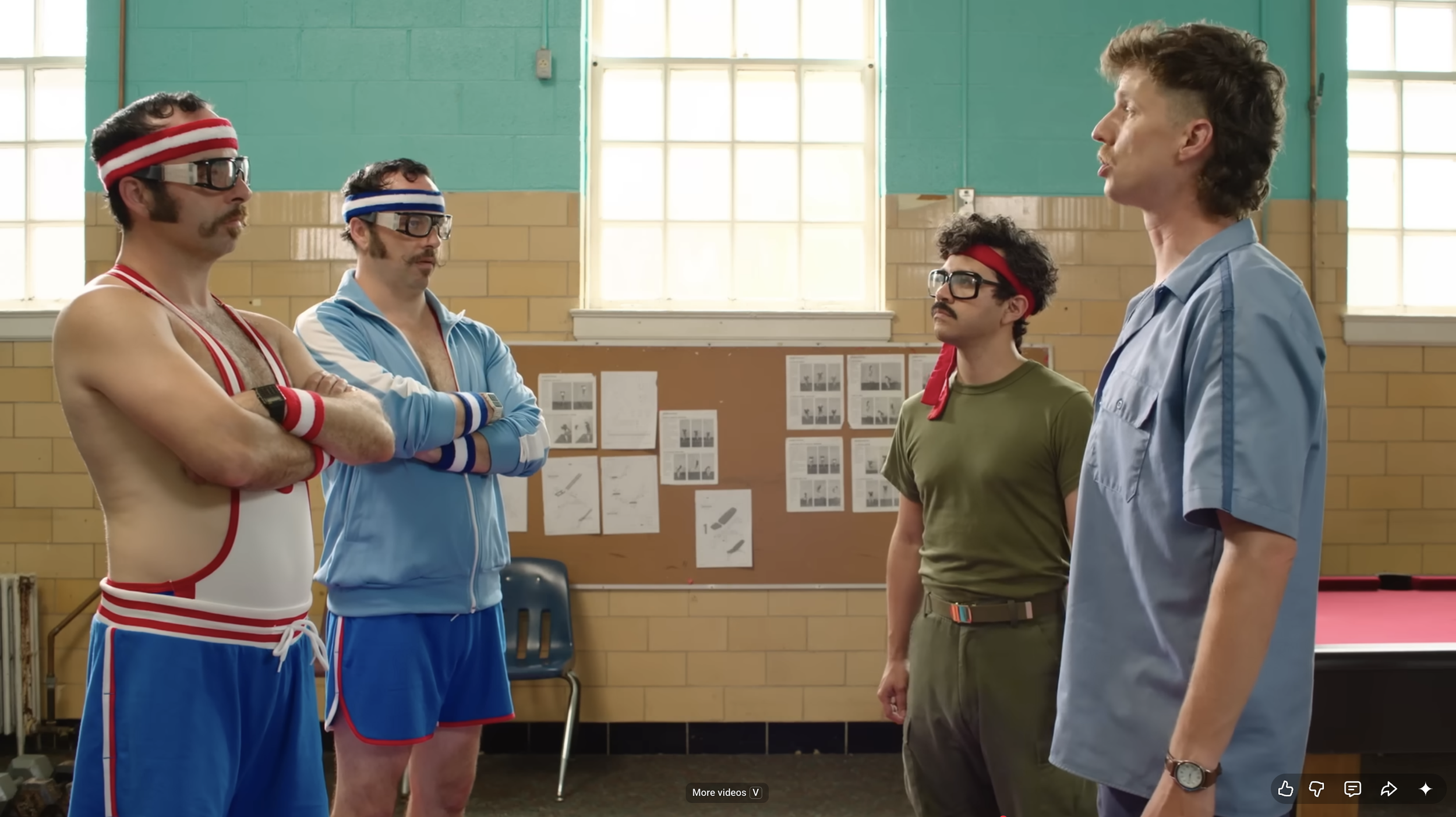 Costume Design by Sarah Cogan Tapawingo Movie John Heder, Jay Pichardo, George Psarra, Paul Psarra in at the gym