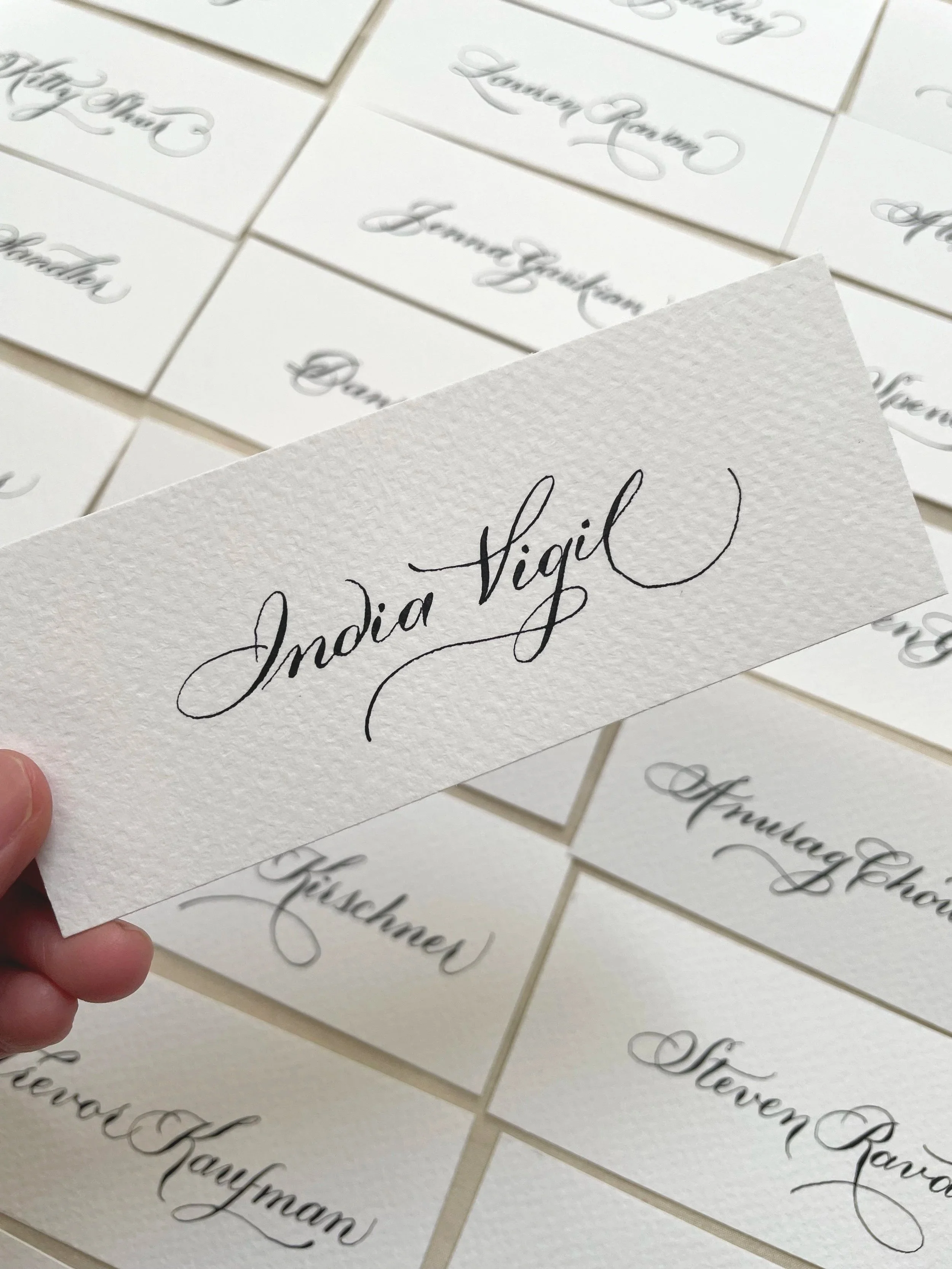 Place card in beautiful handwriting