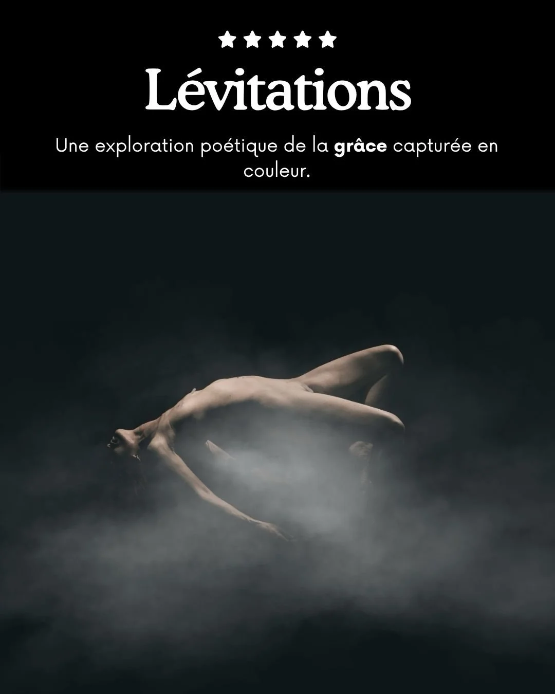 Le corps ne cherche pas &agrave; monter. Il s&rsquo;abandonne &agrave; ce qui le traverse.
Photographier la l&eacute;vitation, c&rsquo;est saisir l&rsquo;instant o&ugrave; la chair cesse de peser &mdash; o&ugrave; la posture devient pens&eacute;e, et