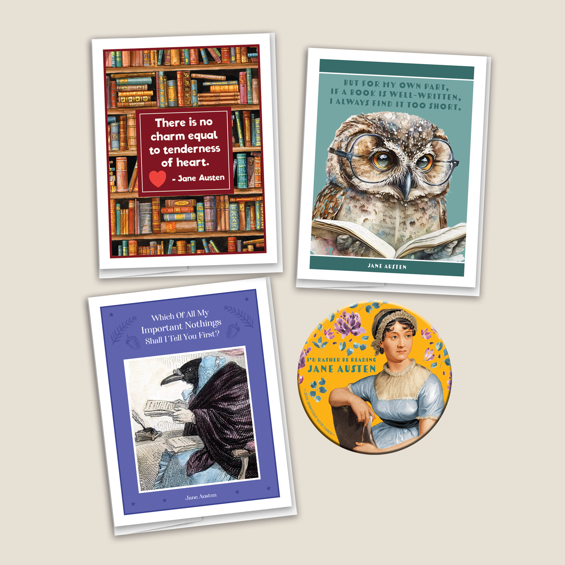 JennyDidIt Jane Austen Note Cards + Magnets
