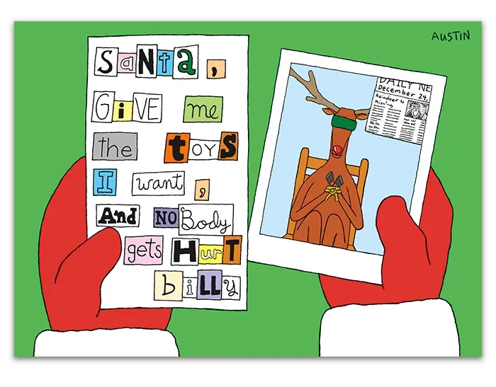 Hostage Rudolph Christmas Card