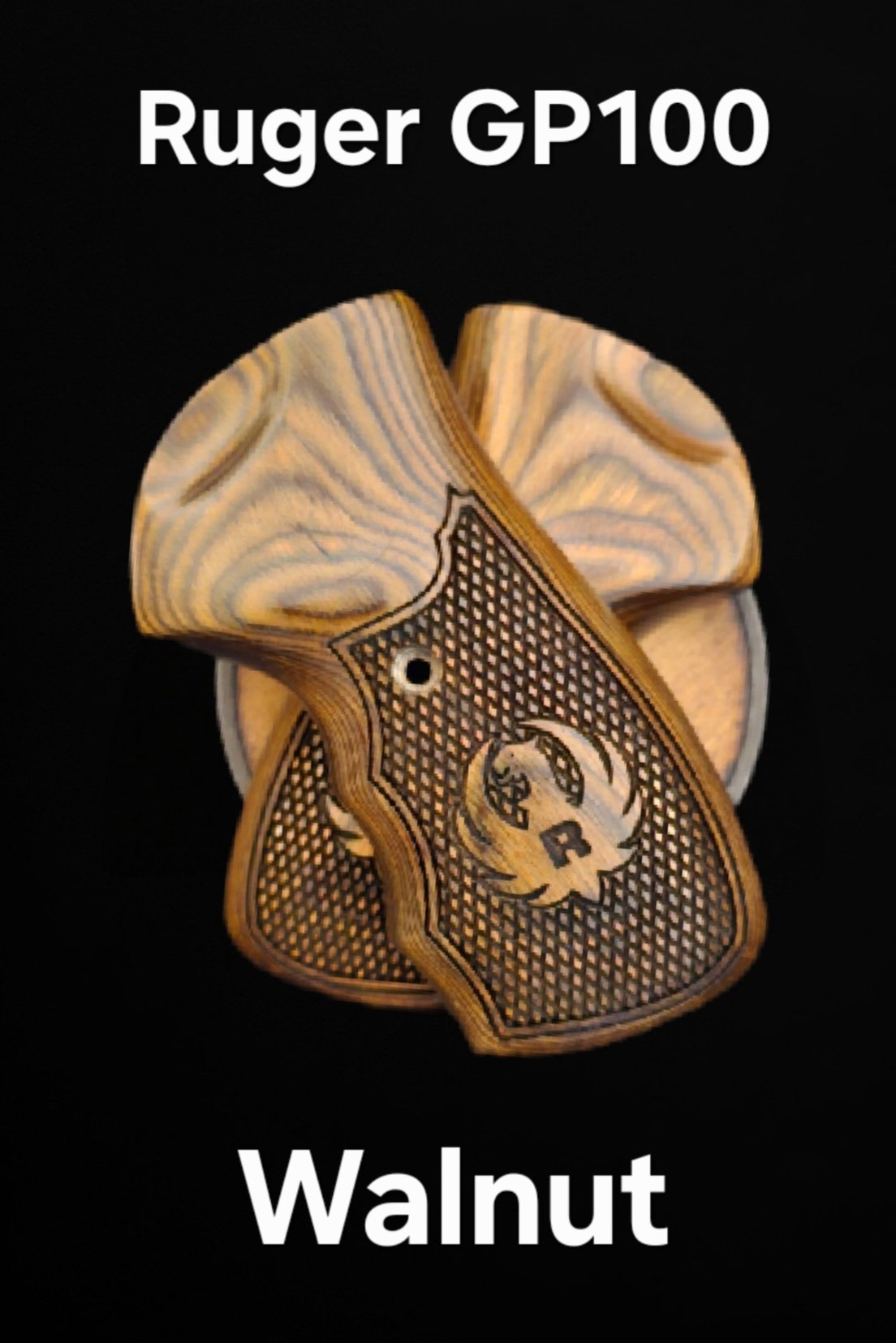 Ruger GP100 FGT Fingergroove Target Grips Checkered with Inset Phoenix • Walnut shown, 5 colors available