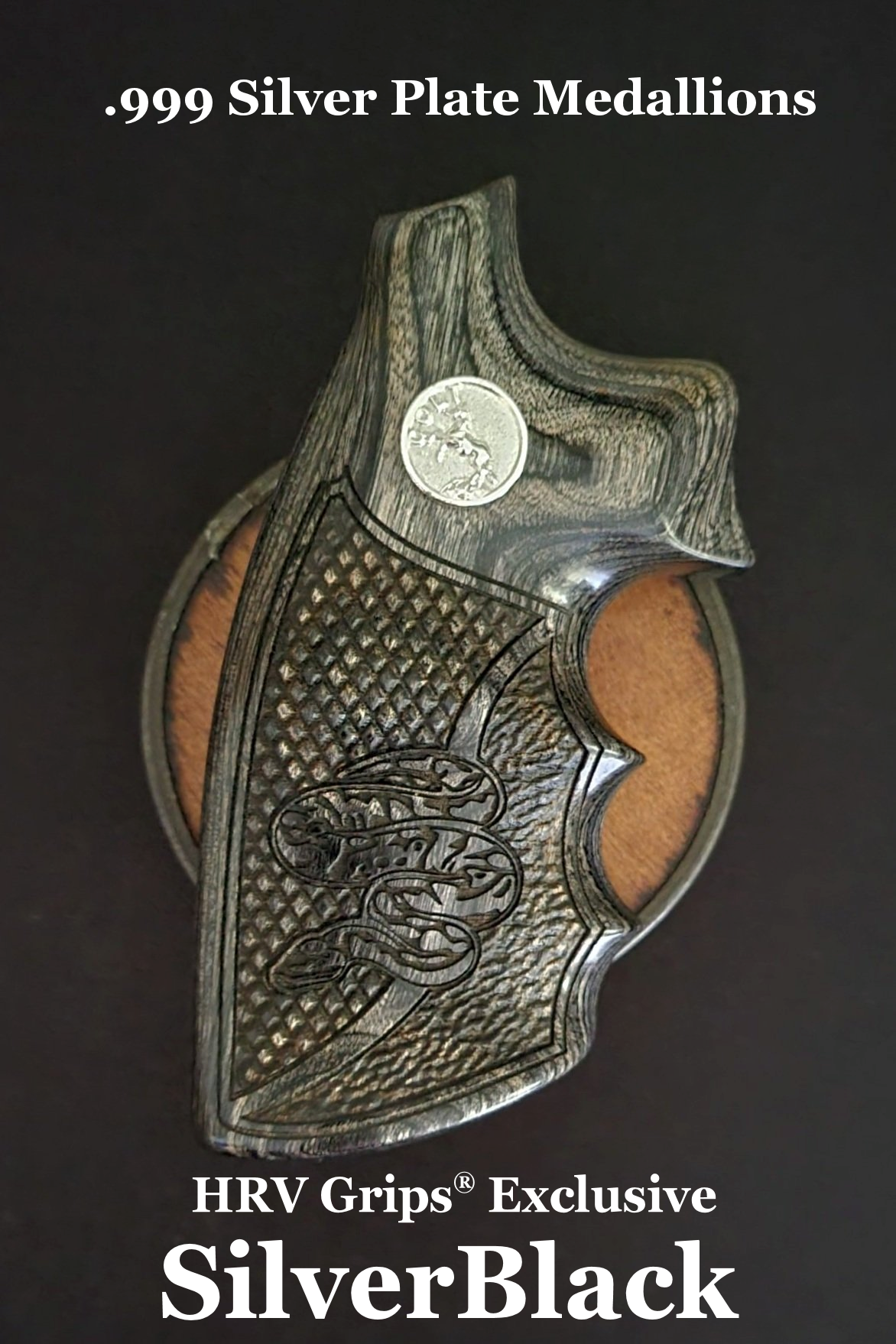 Colt Python All Years • Anaconda 2021 I-Frame with FlatTop Diamonds/Stipple with Inset Python Optional Top Engraving or Medallions • SilverBlack Dymondwood