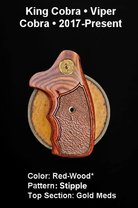 Colt King Cobra Grips Fingergroove Target Length Custom Wood Grips - Red-Wood* Shown