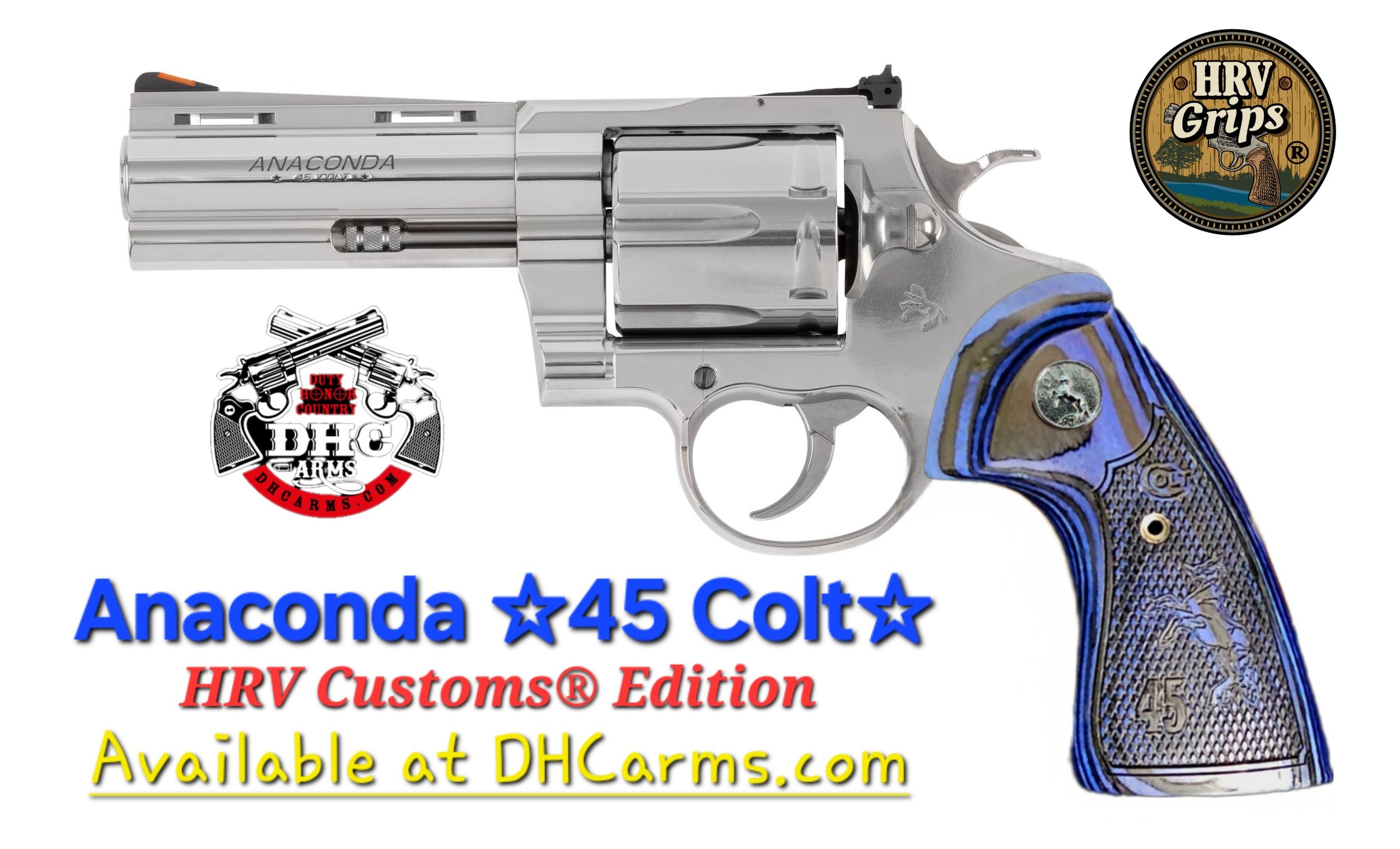 Colt Anaconda 2021+ FFT Oversize Extended Target Grips "NEW Anaconda 45" • DHCarms.com Edition