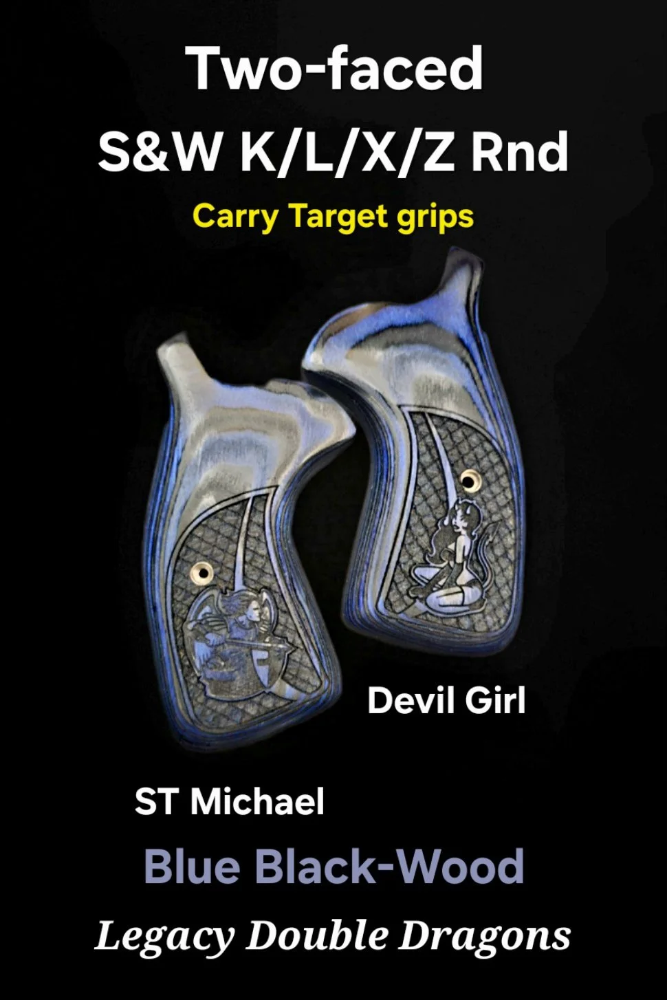 Smith & Wesson K/L/X/Z Frame FFT Round Target Carry Grips "Two-Faced" Devil Girl - St Michael • All Colors