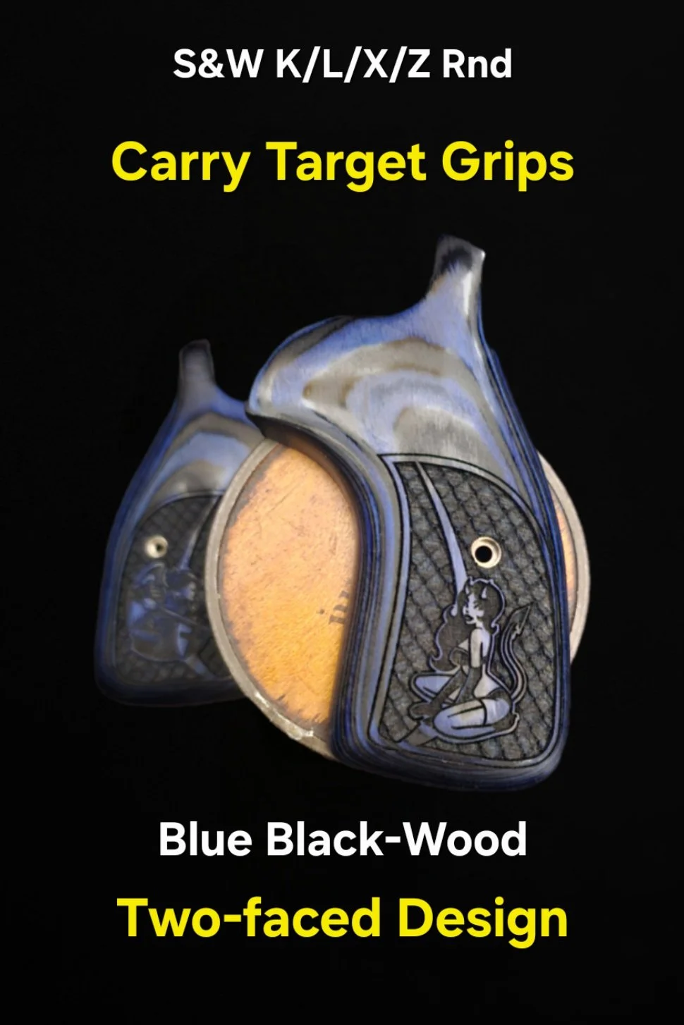 Smith & Wesson K/L/X/Z Frame FFT Round Target Carry Grips "Two-Faced" Devil Girl - St Michael • All Colors