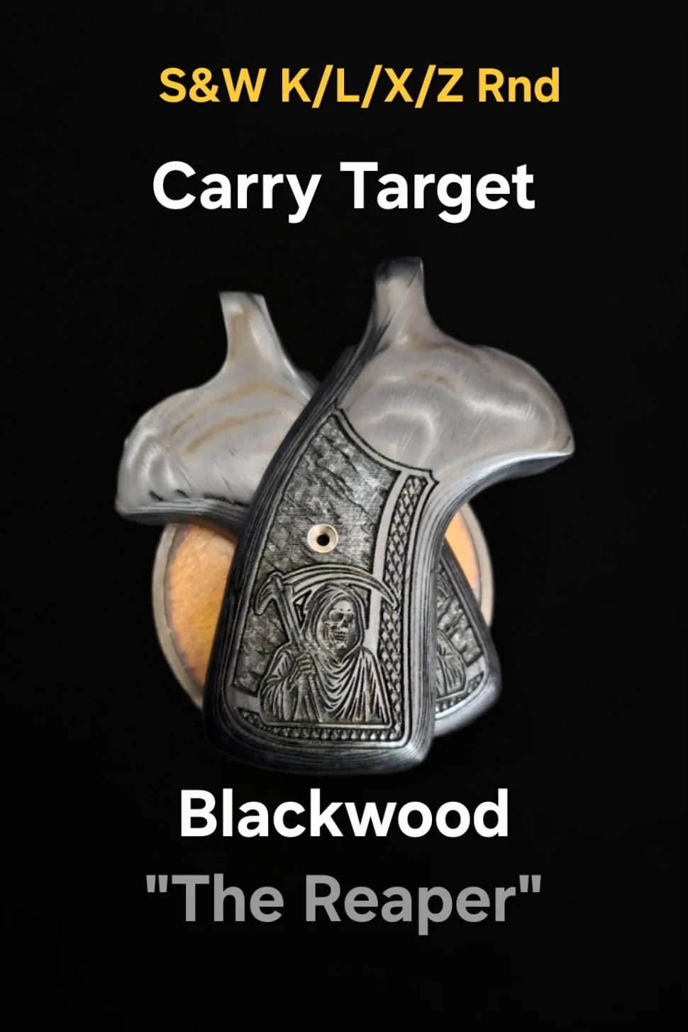 Smith & Wesson K/L/X/Z Frame FFT Round Target Carry Grips "The Reaper" Urban Camo/Checker • All Colors