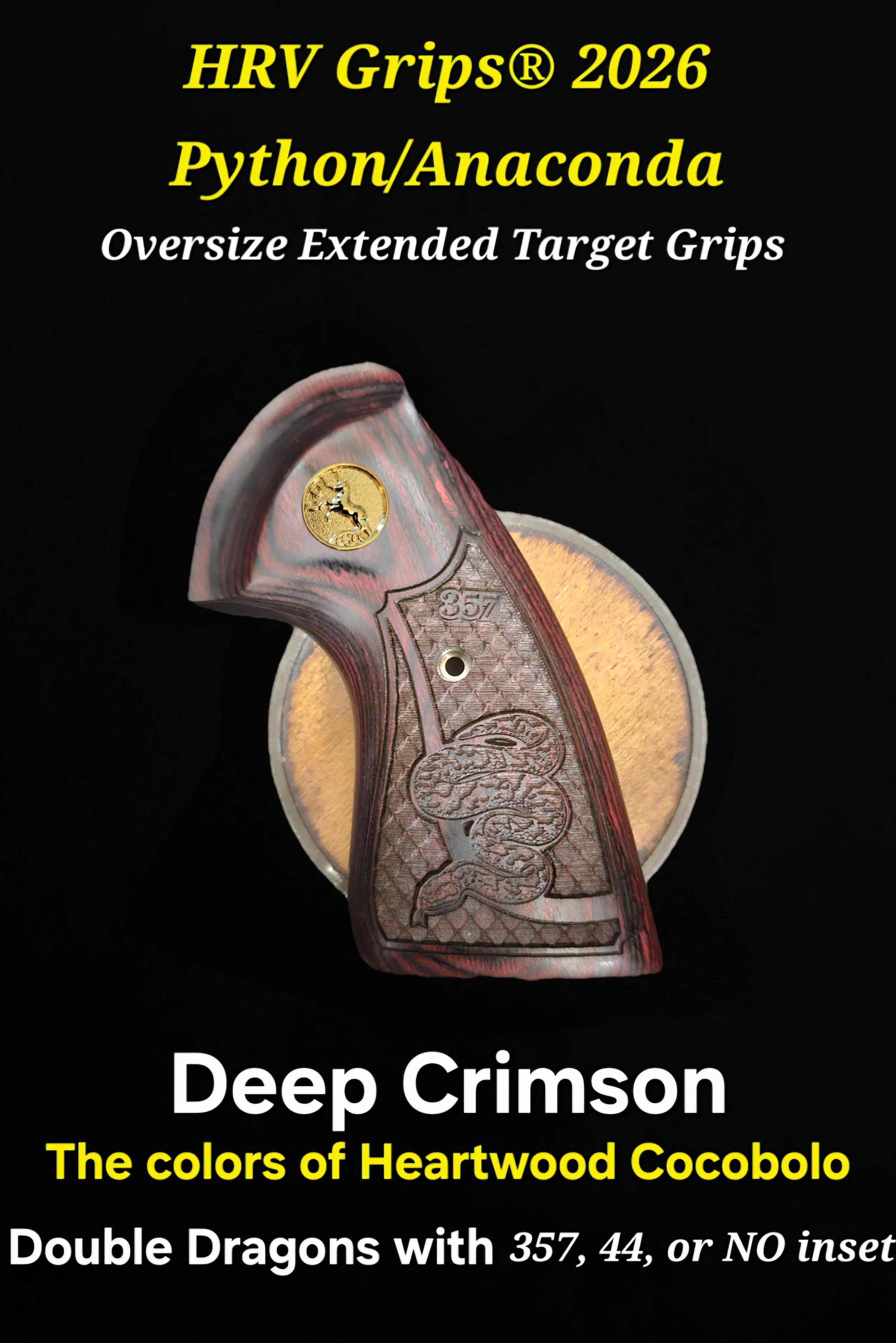 Colt Python/Anaconda 2021+ FFT Oversize Extended Target Grips "2026 Anaconda/Python" Double Dragons • All Colors