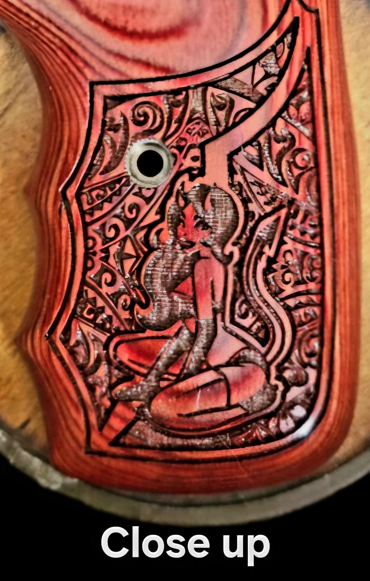 Ruger SP101 FGT OS Fingergroove Grips "Devil Girl" Dragonscales Optional Top Section • All Colors